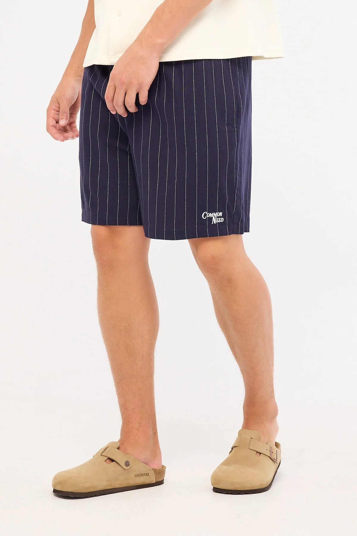 Common Need Santorini Elastic Waist Short Navy Stripe - Image 4