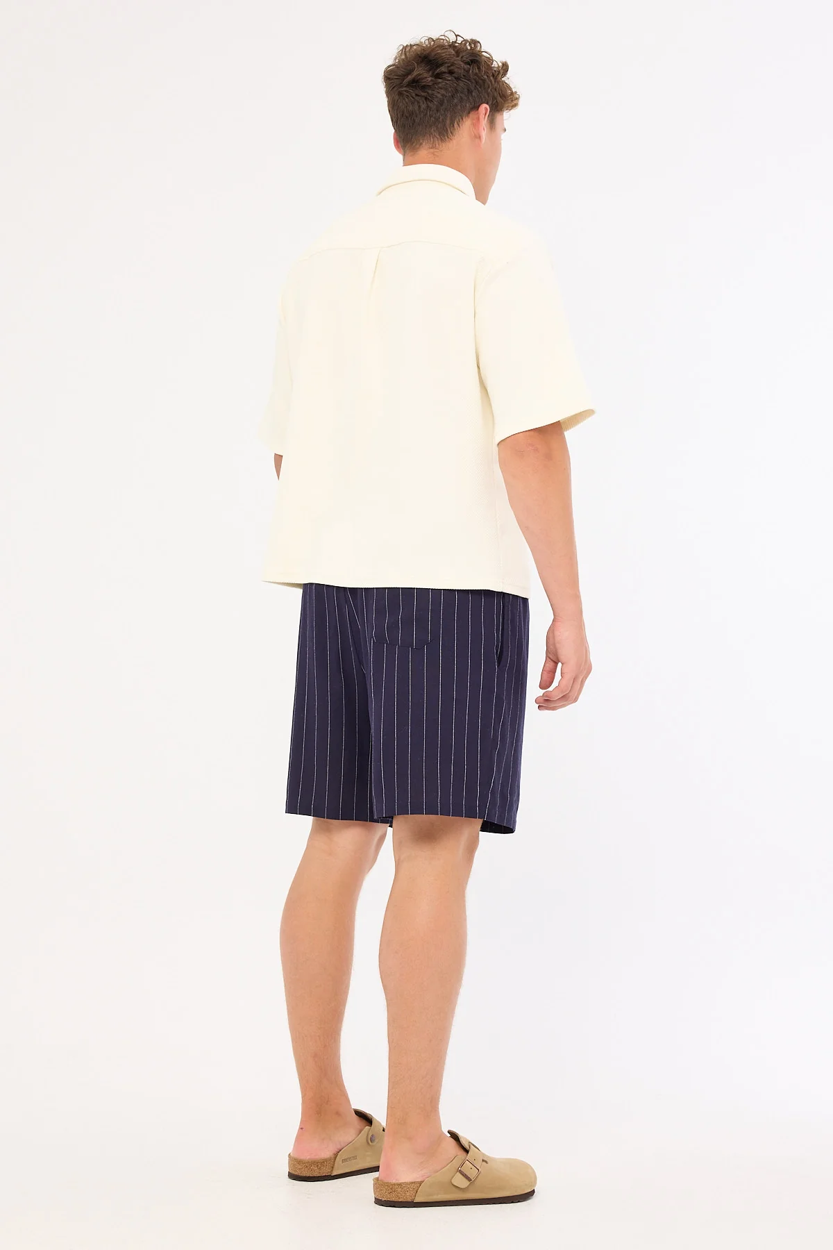 Common Need Santorini Elastic Waist Short Navy Stripe - Image 5