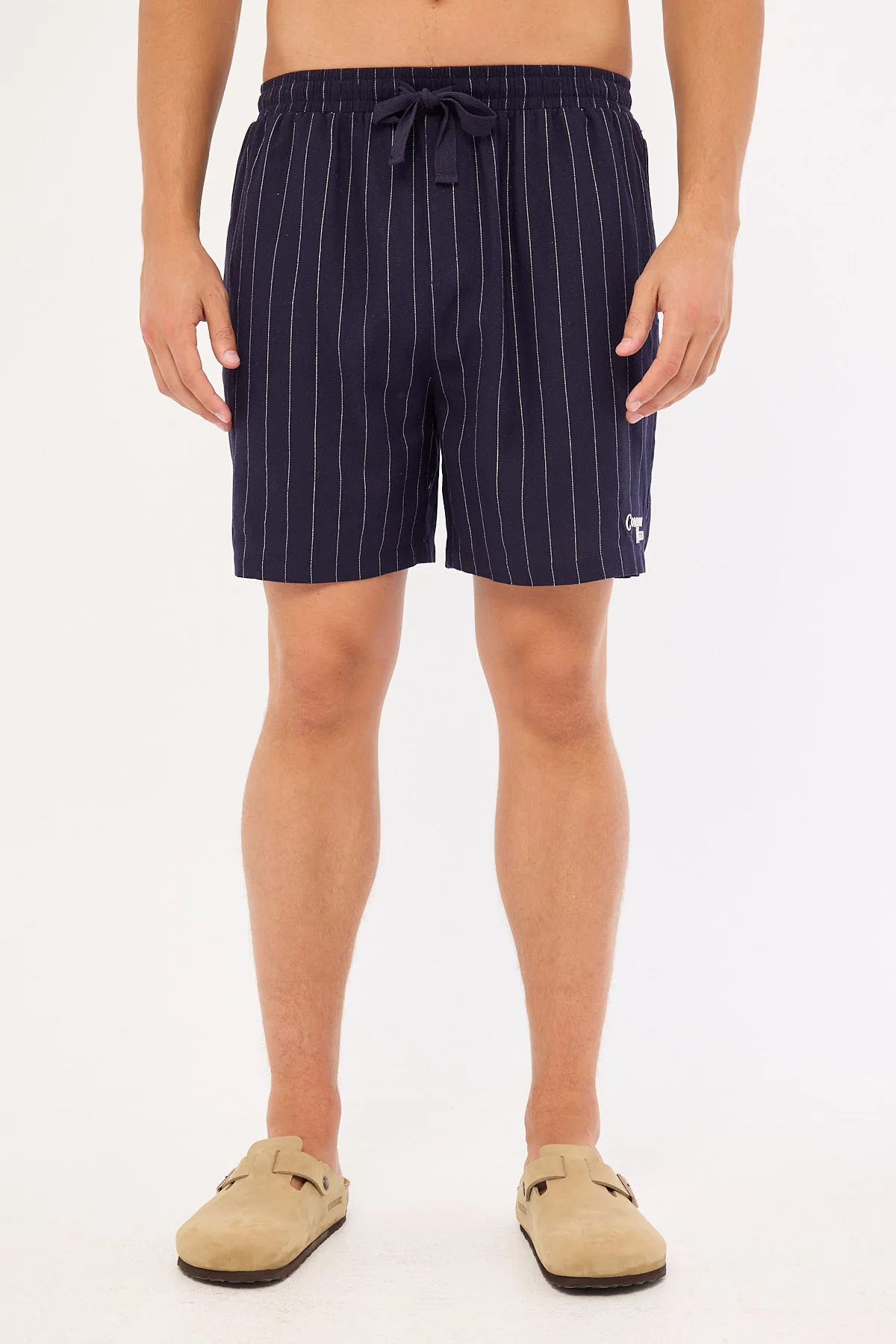 Common Need Santorini Elastic Waist Short Navy Stripe - Image 7
