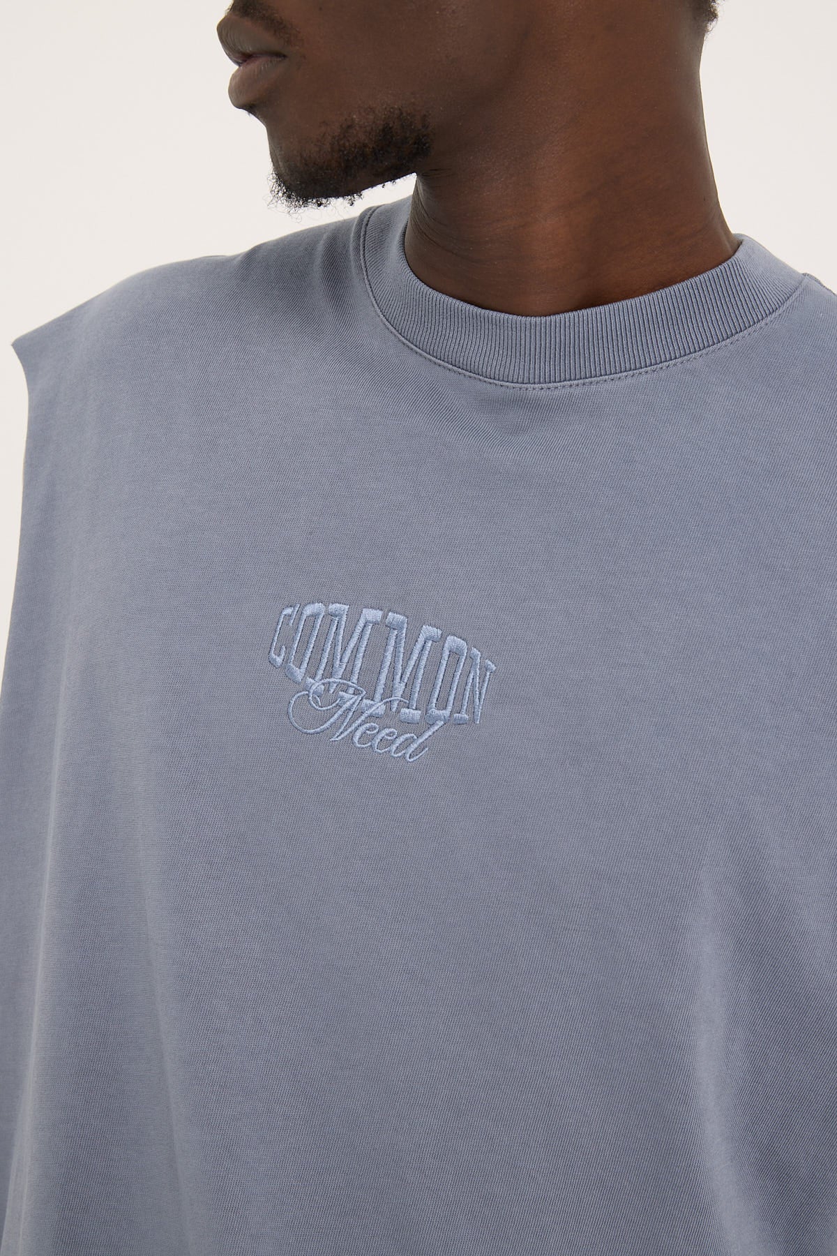 Common Need Scholar Heavyweight Muscle Tank Washed Blue - Image 5