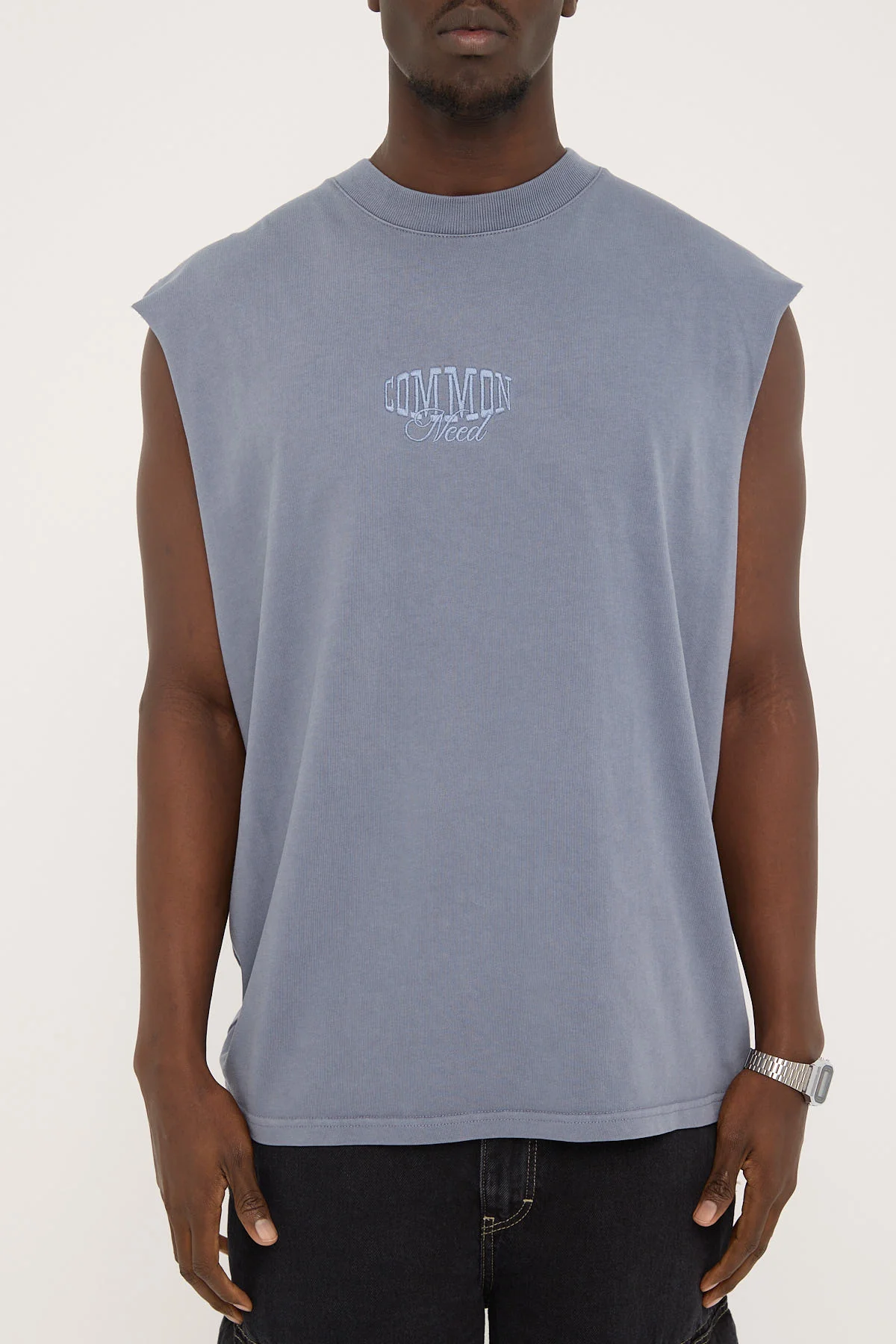 Common Need Scholar Heavyweight Muscle Tank Washed Blue - Image 6