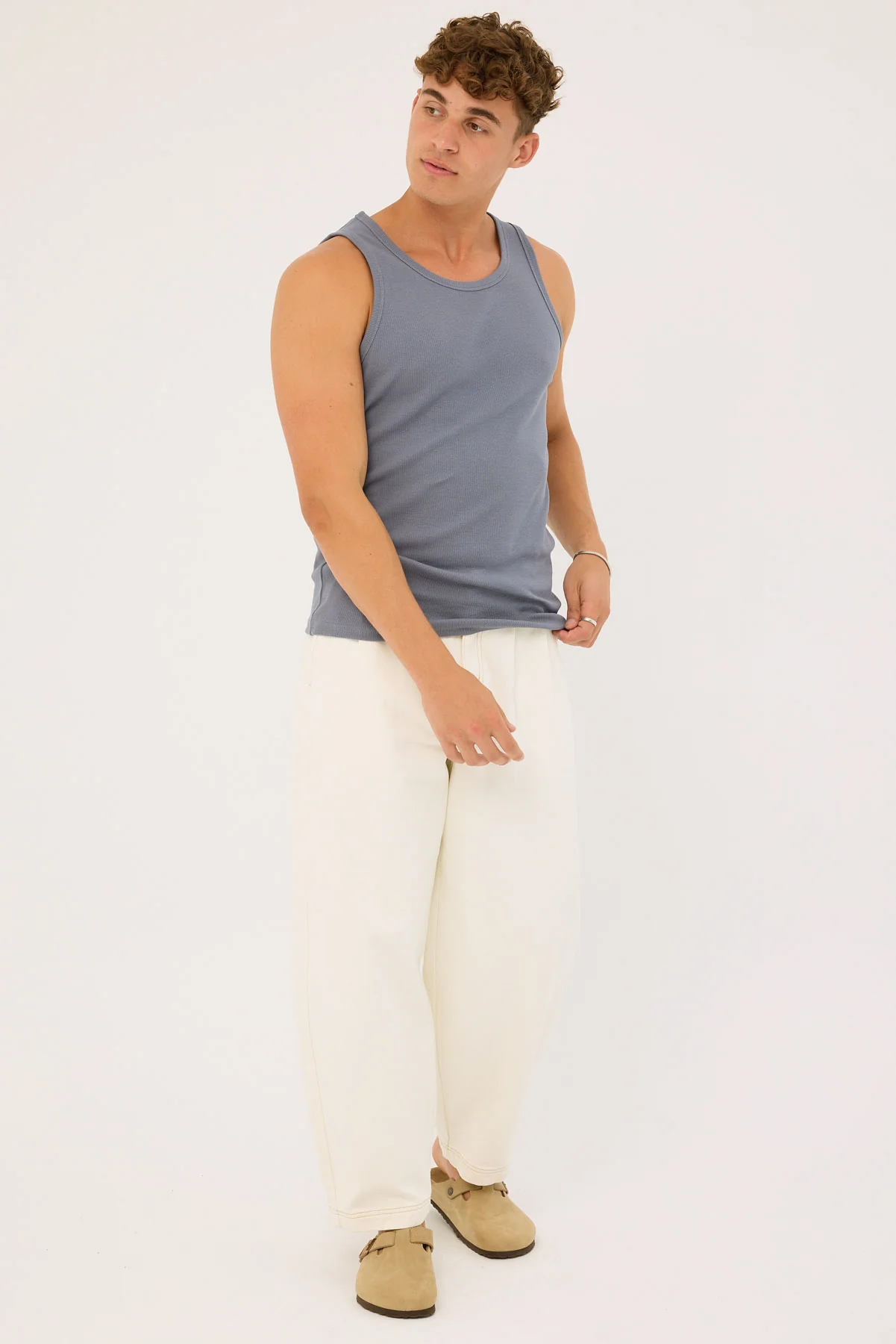 Common Need Scoop Neck Singlet Blue - Image 2