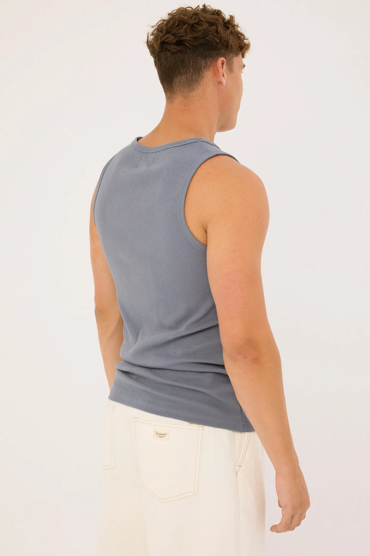 Common Need Scoop Neck Singlet Blue - Image 6