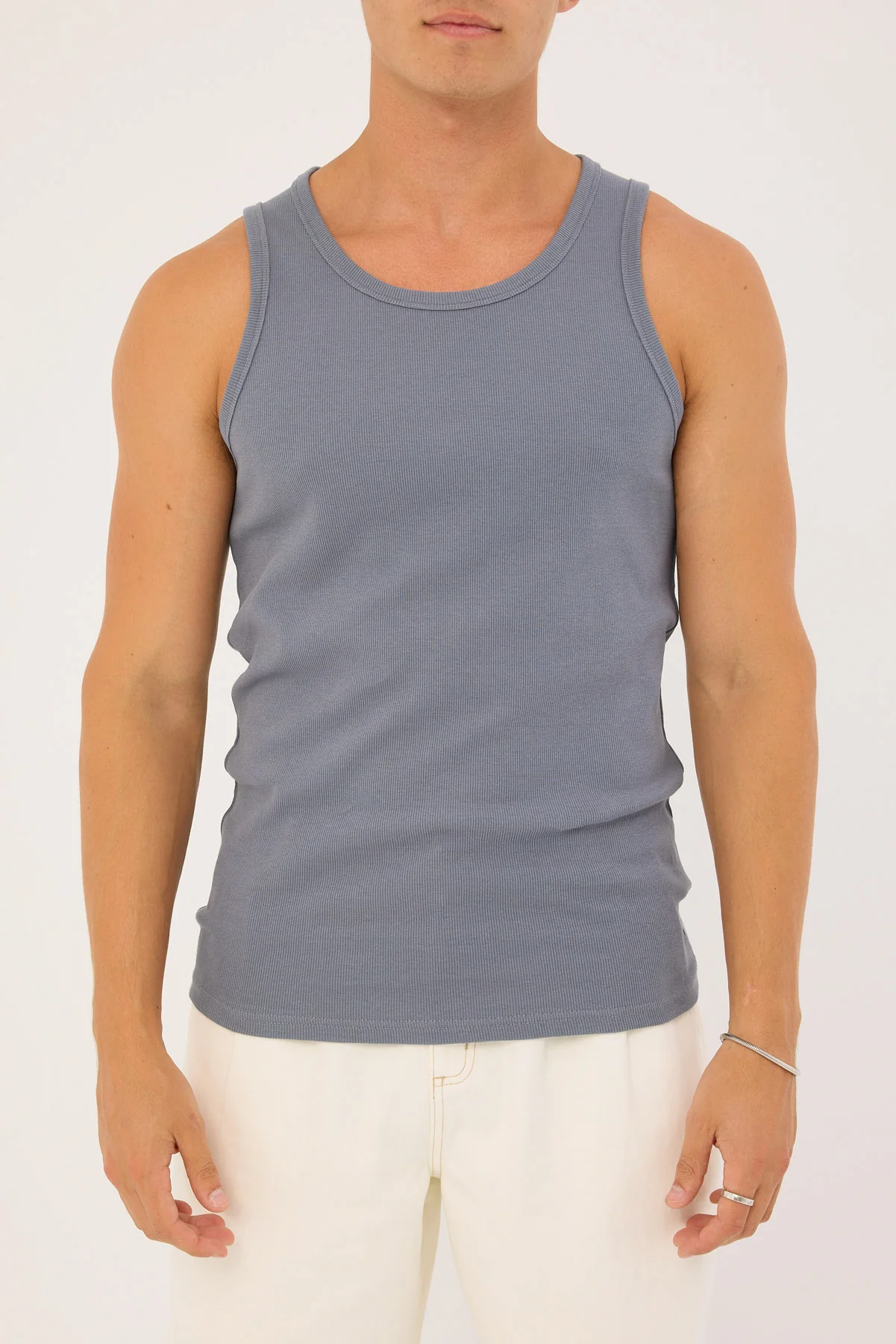 Common Need Scoop Neck Singlet Blue - Image 7