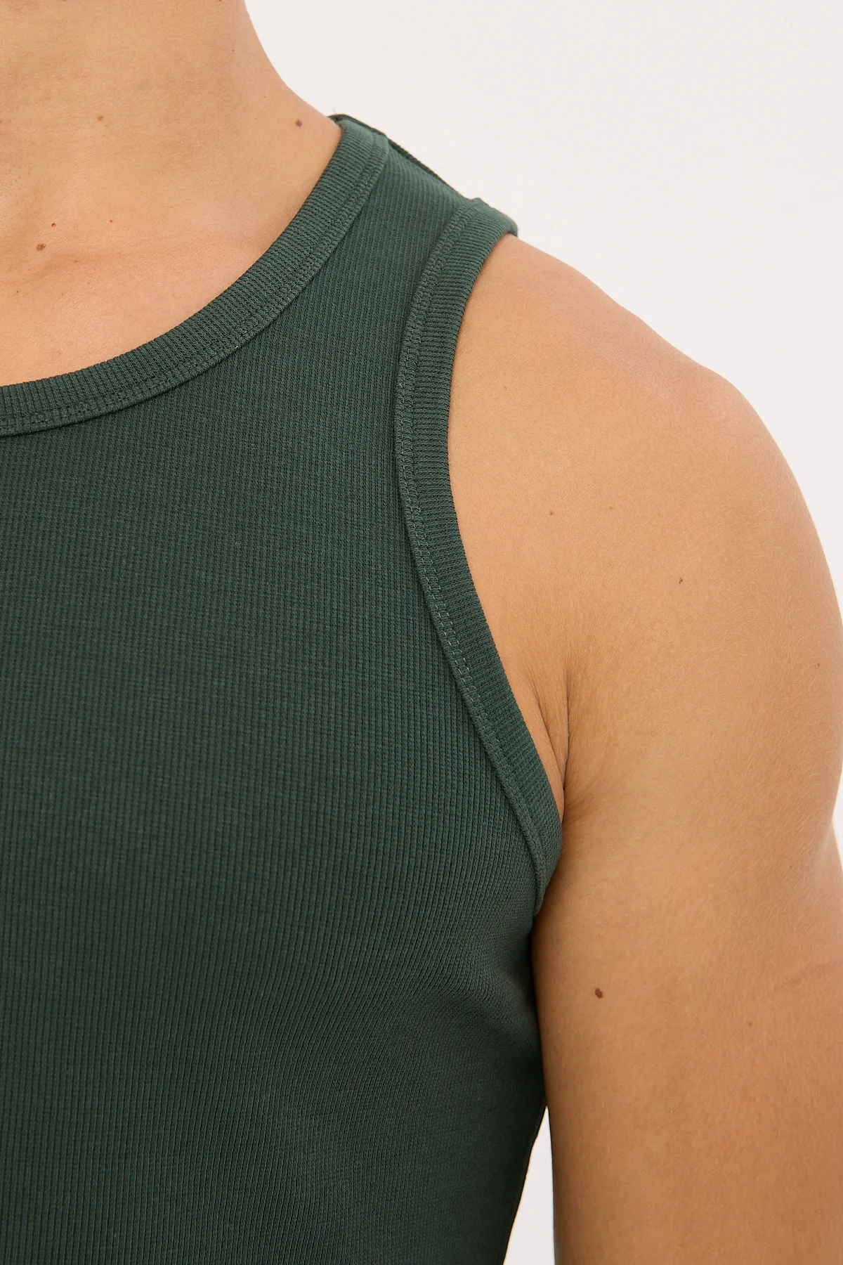 Common Need Scoop Neck Singlet Tank Dark Green - Image 6