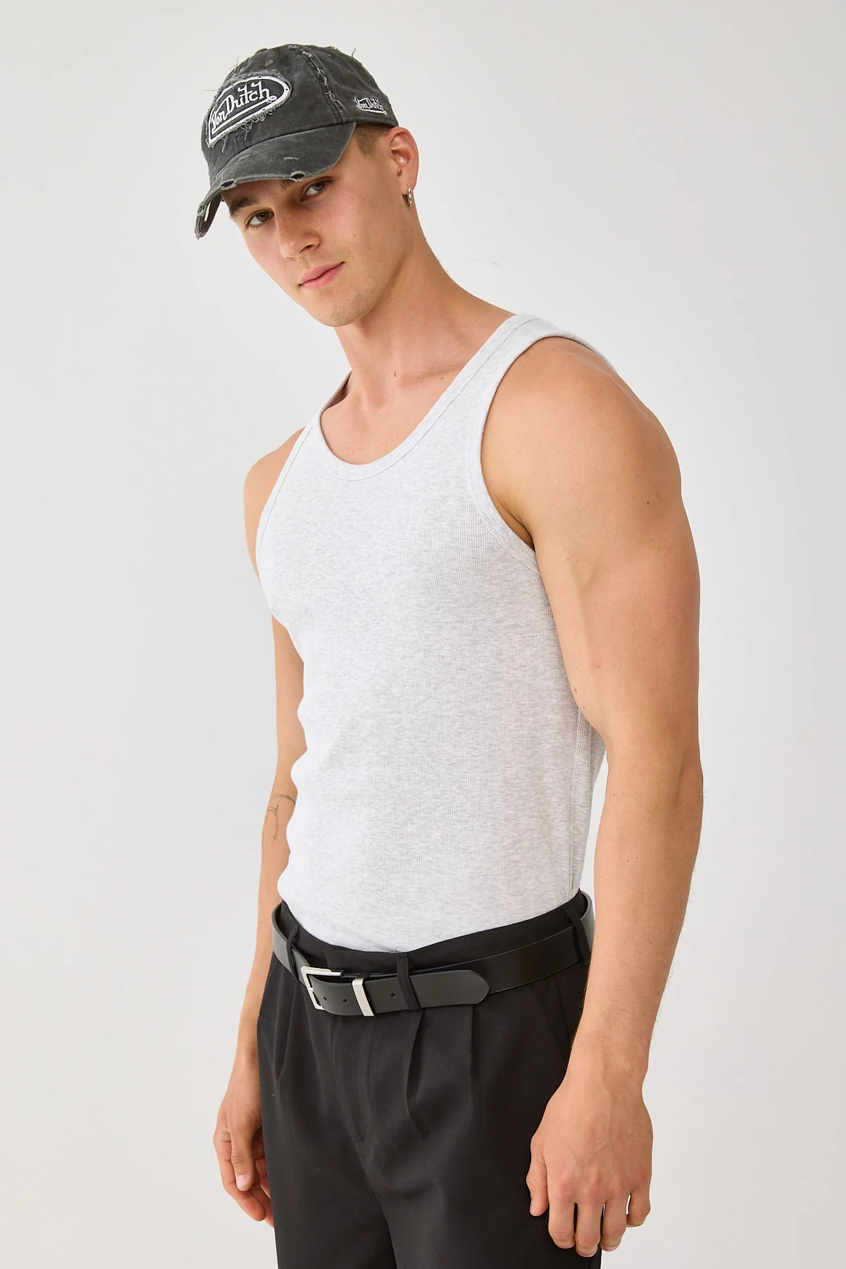 Common Need Scoop Neck Singlet Tank Snow Marle - Image 4