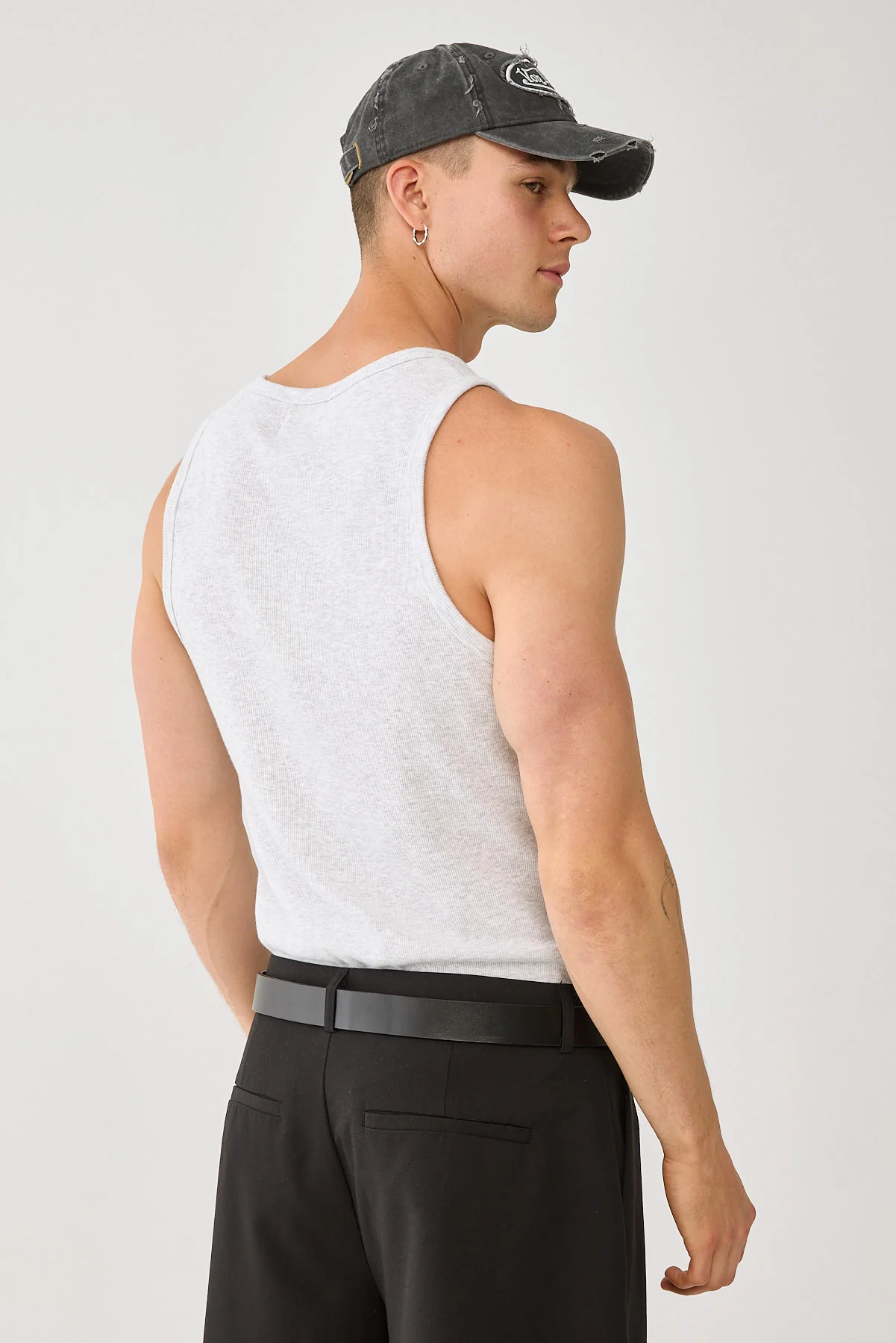 Common Need Scoop Neck Singlet Tank Snow Marle - Image 5