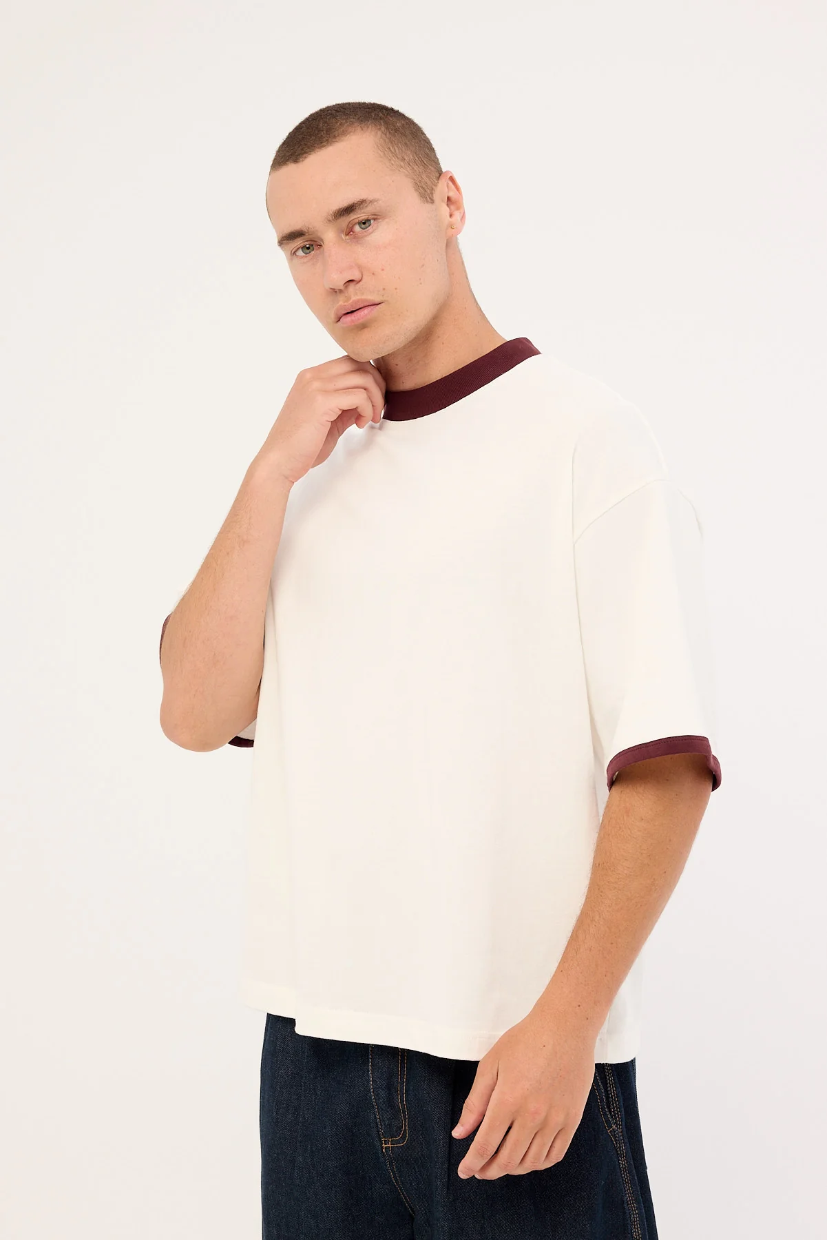 Common Need Sculpt Heavyweight Cropped Tee Off White - Image 4