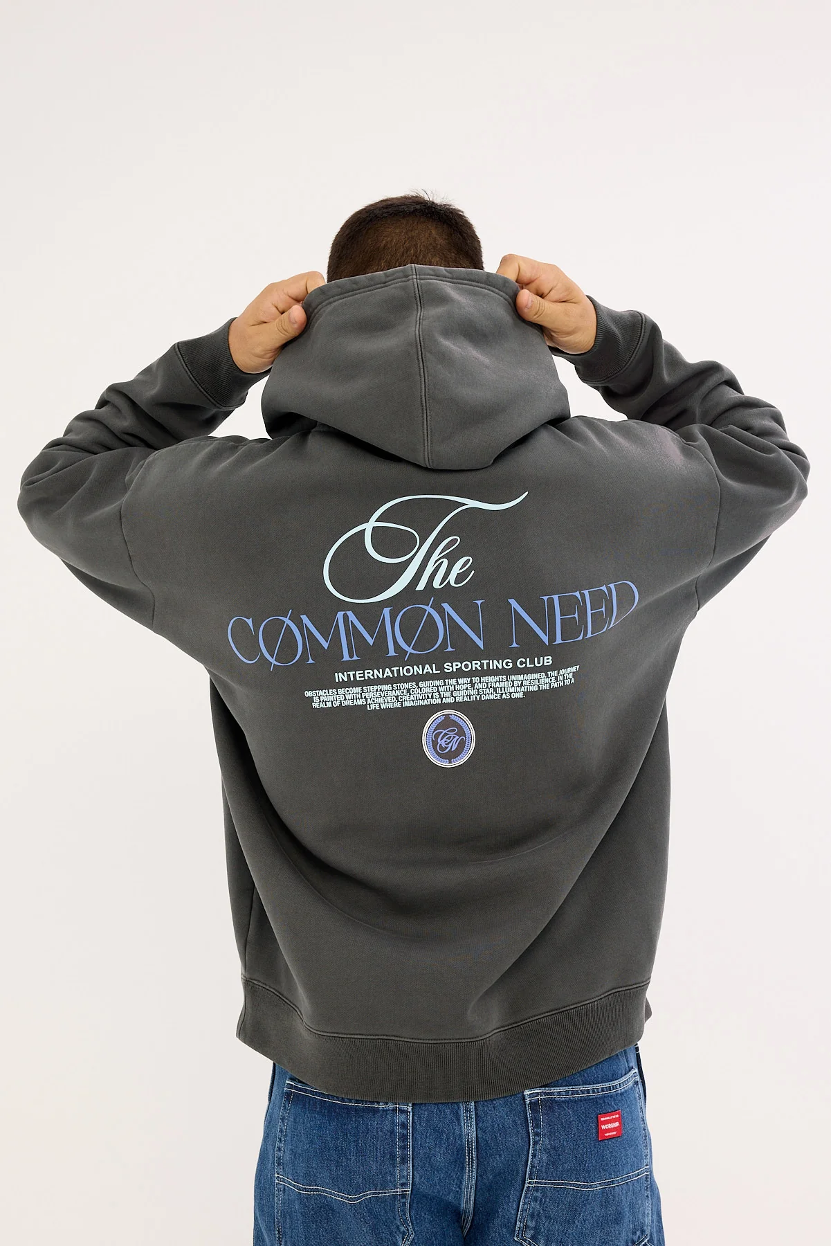 Common Need Sigma Boxy Hoodie Washed Black