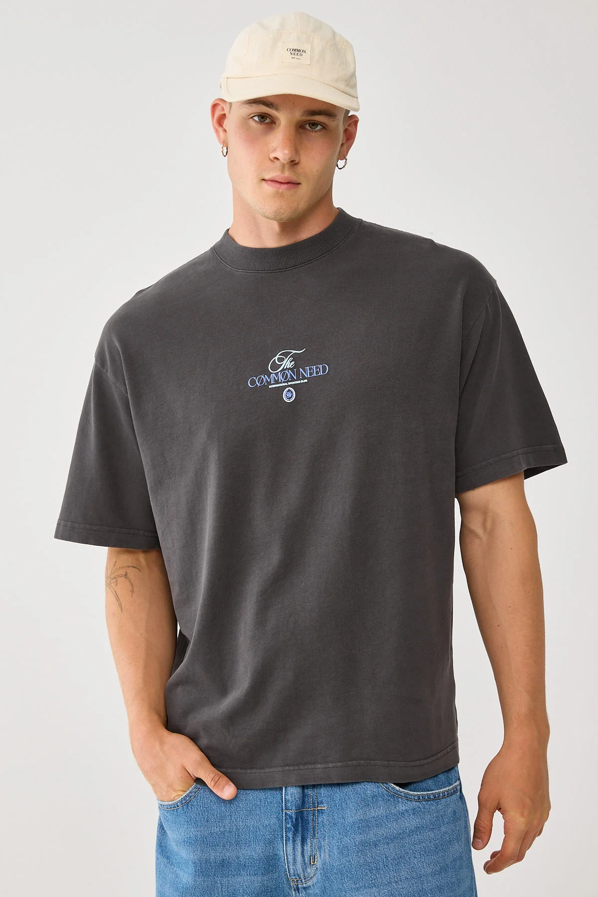 Common Need Sigma Brushed Easy Tee Washed Black - Image 2