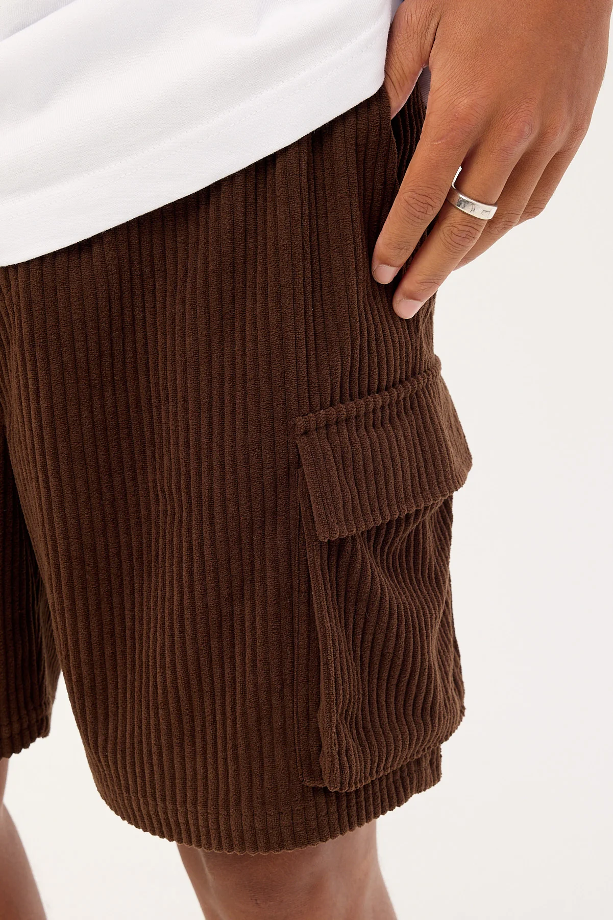 Common Need Signal Cord Cargo Short Coffee Brown - Image 6