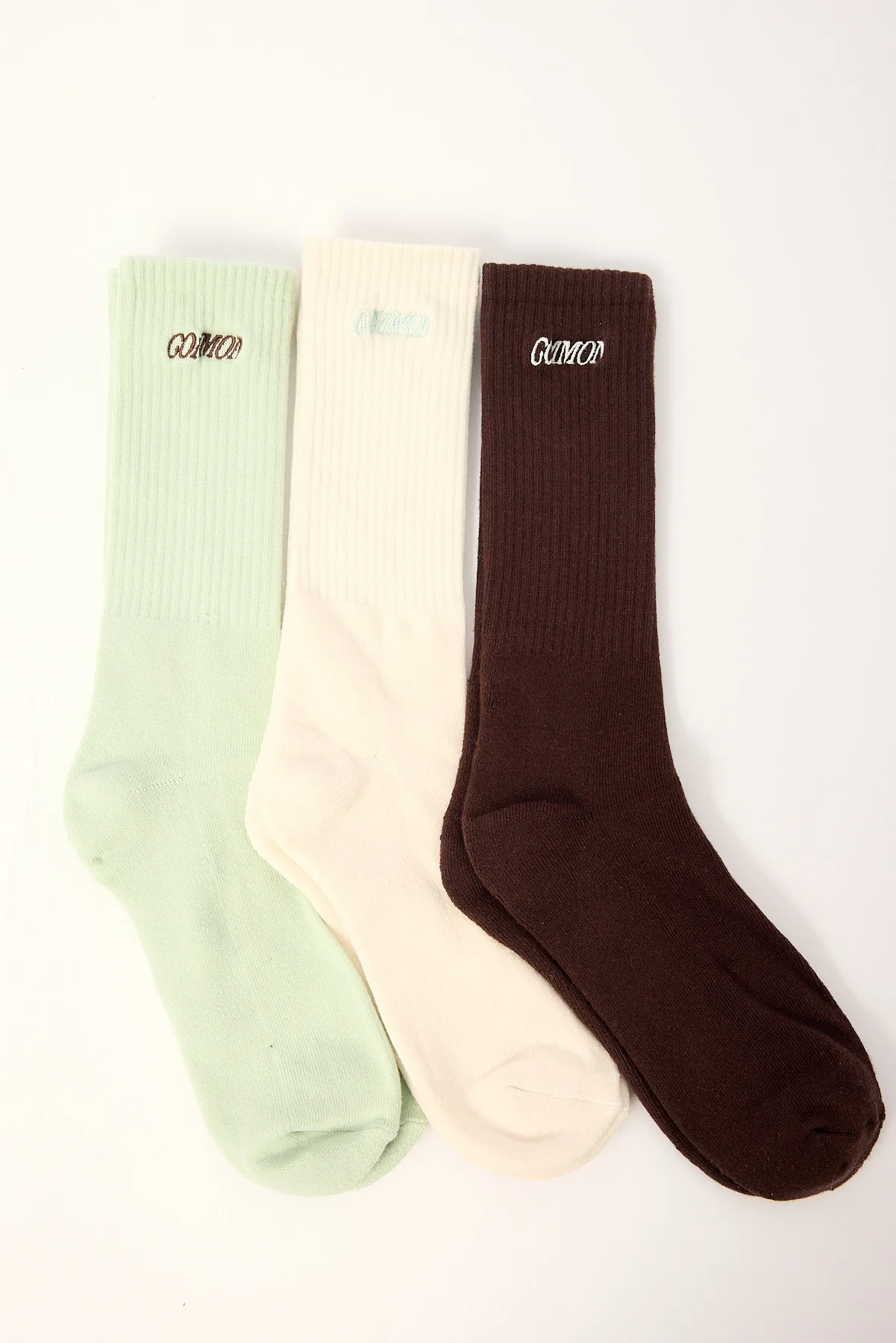 Common Need Slant Sock 3 Pack Off White/Sage/Brown