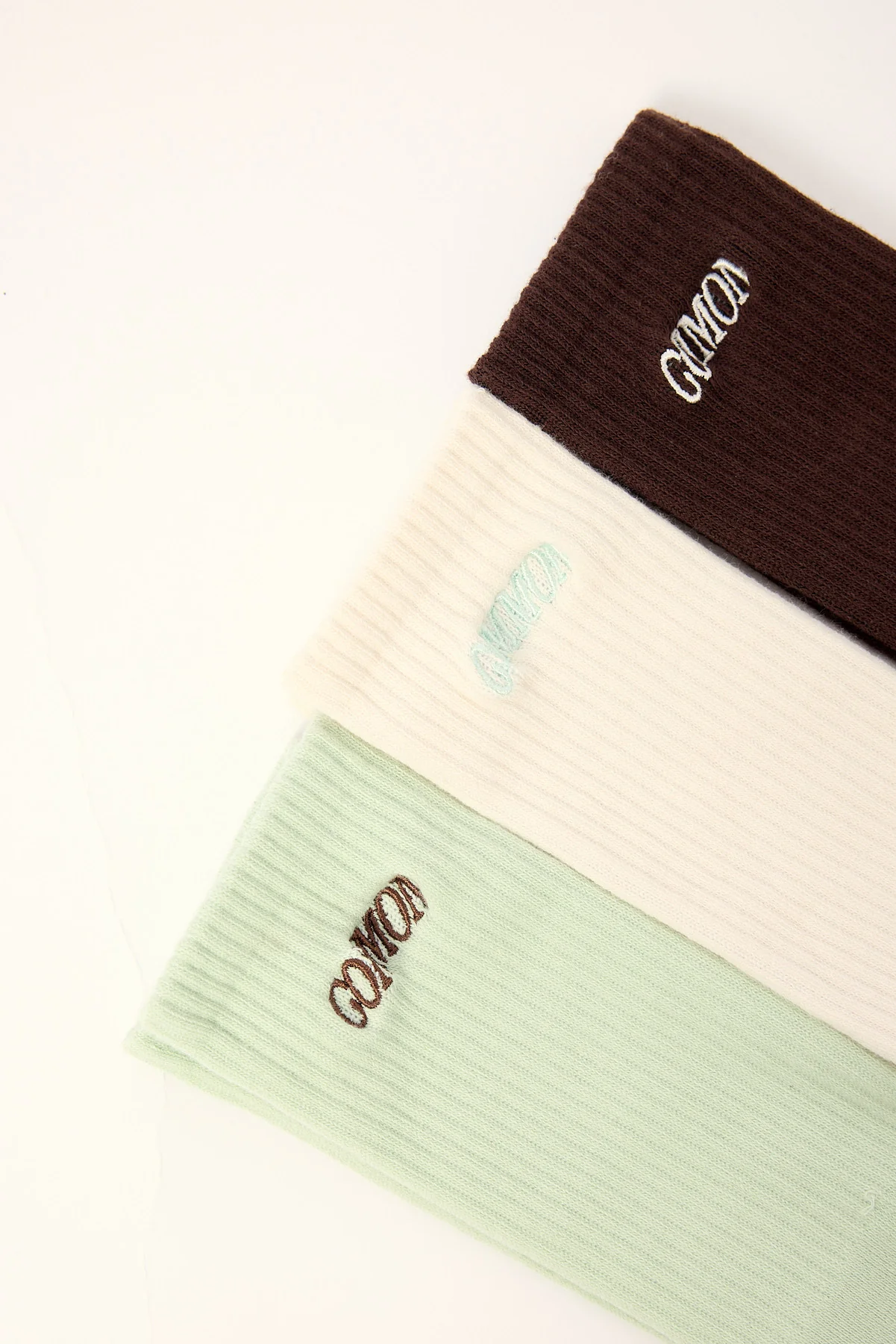 Common Need Slant Sock 3 Pack Off White/Sage/Brown - Image 2