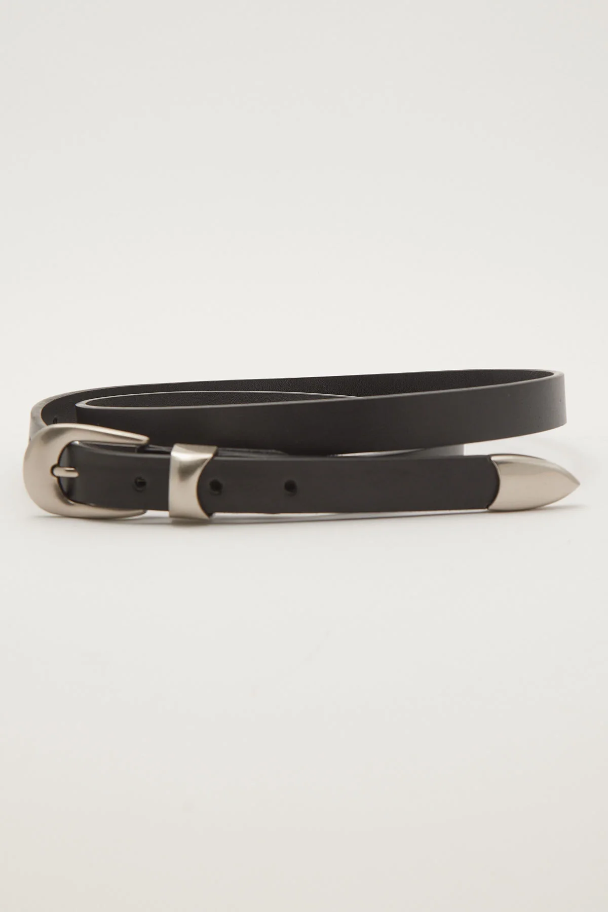 Common Need Slim Western Leather Belt Black - Image 2