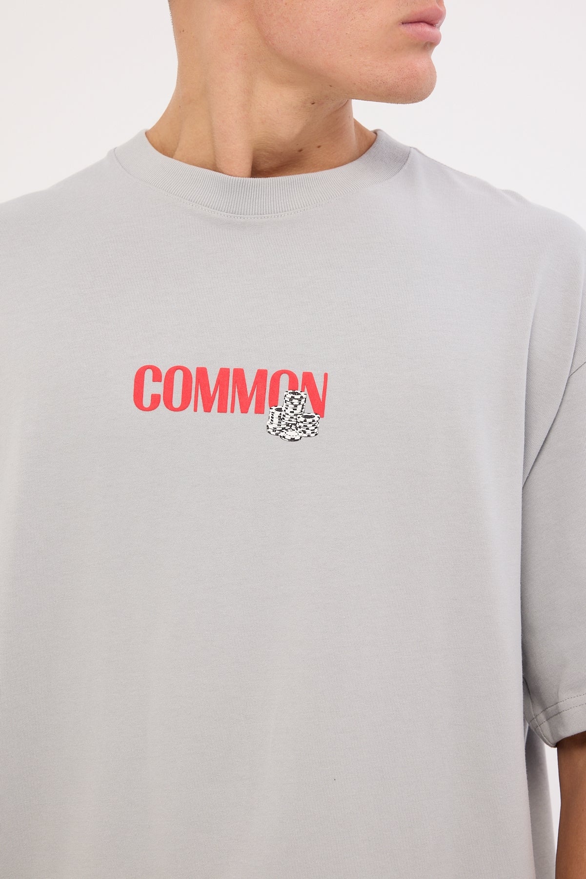 Common Need Slots Heavyweight Boxy Tee Ice Grey - Image 4