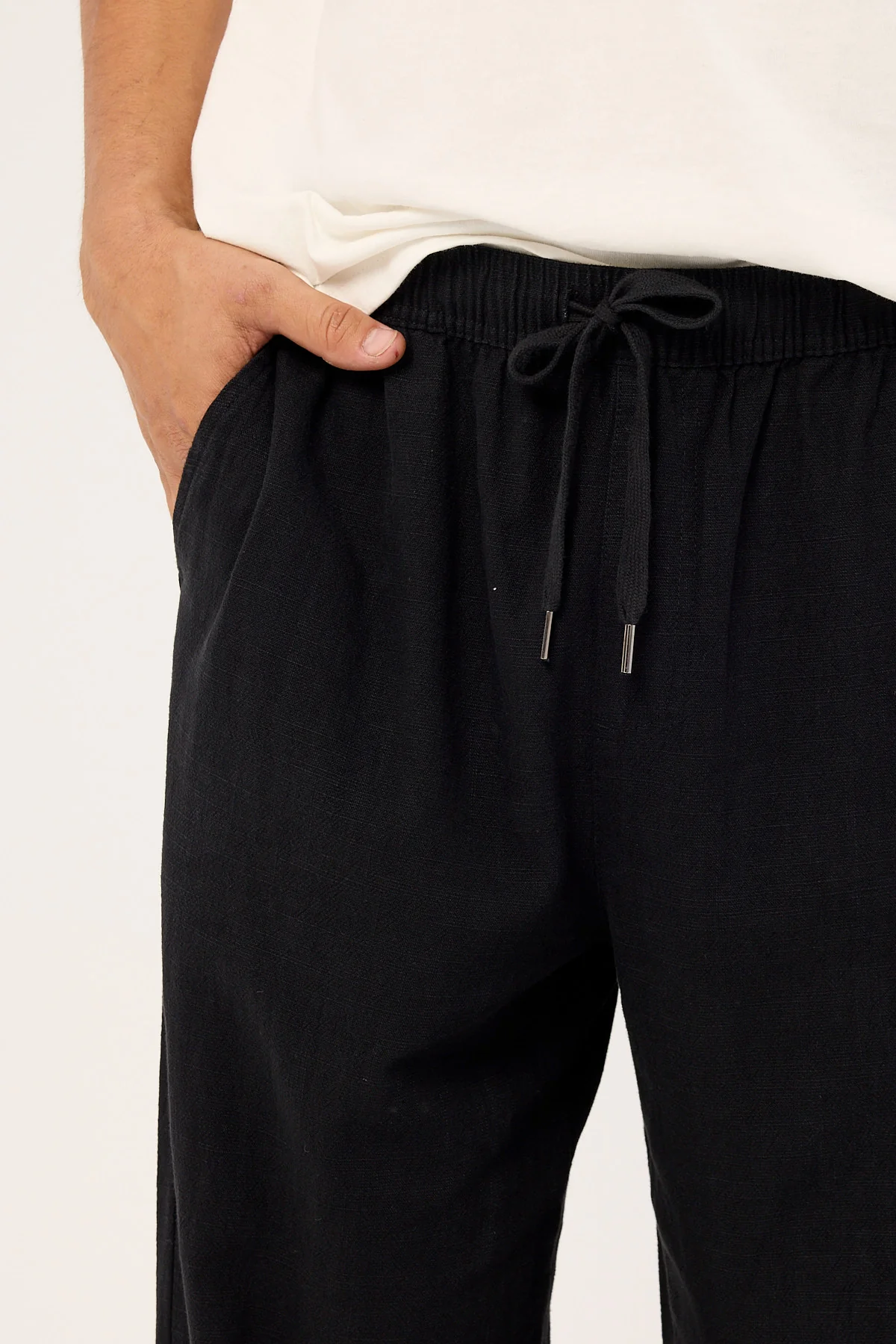 Common Need Sorrento Baggy Linen Pant Black - Image 6