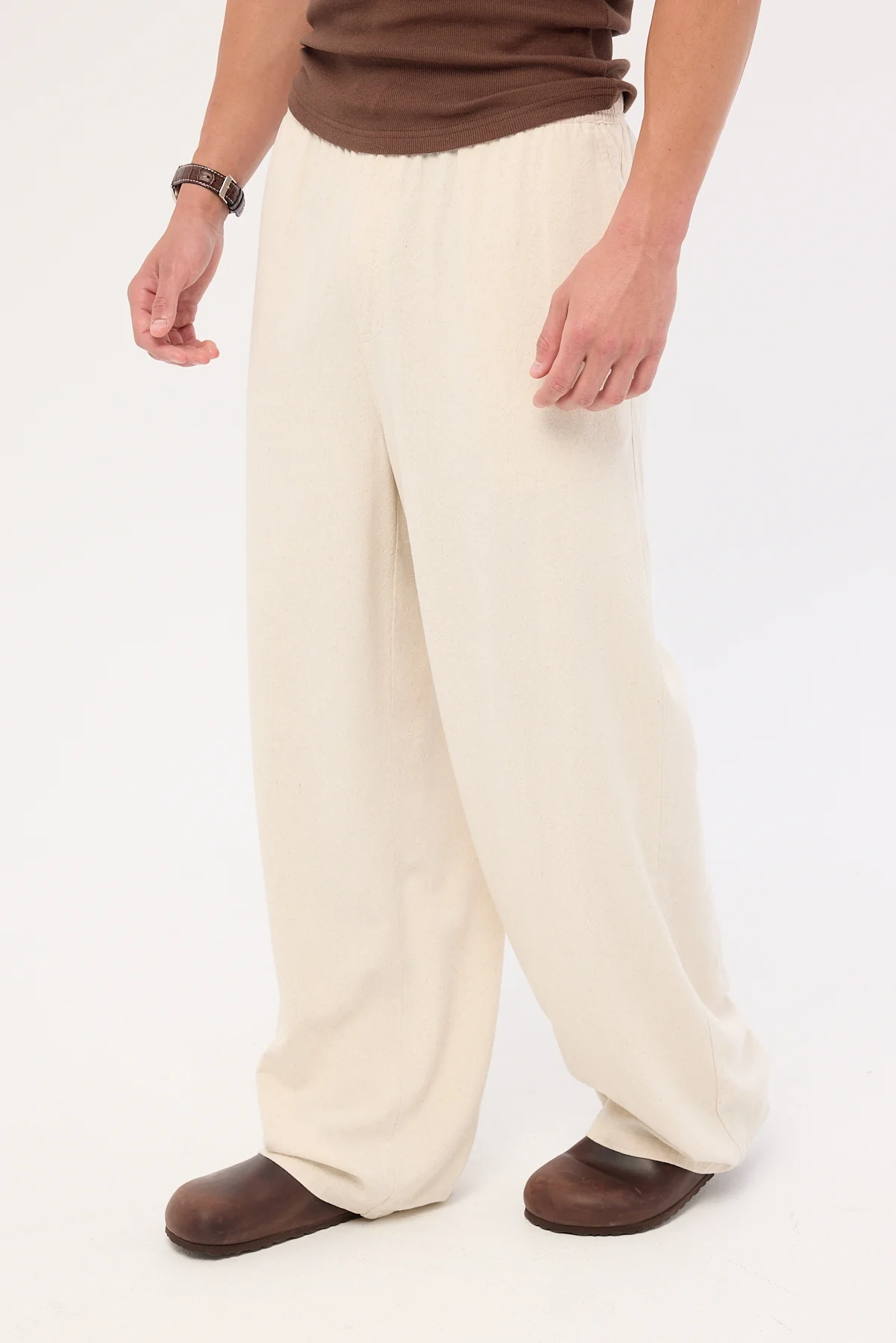 Common Need Sorrento Baggy Linen Pant Oatmeal - Image 3