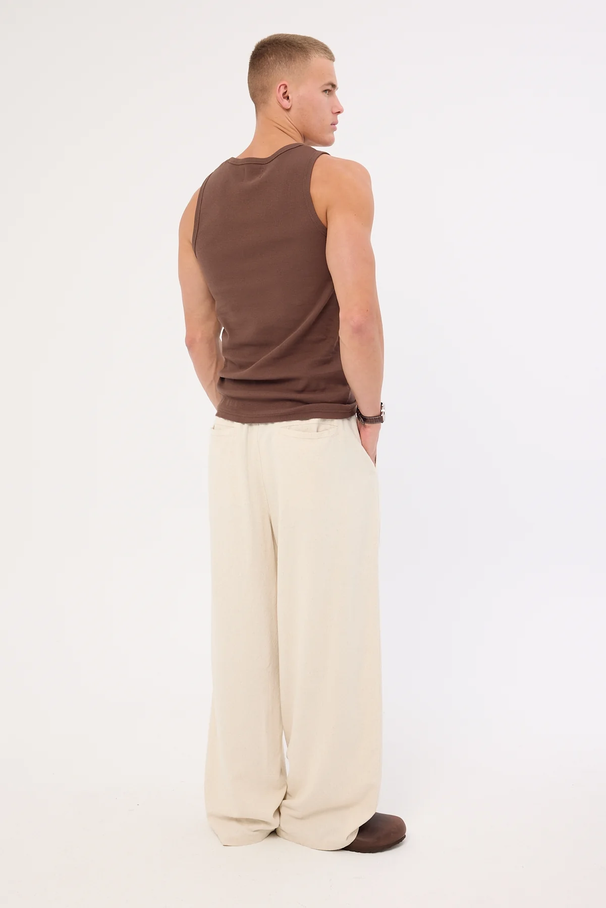 Common Need Sorrento Baggy Linen Pant Oatmeal - Image 5