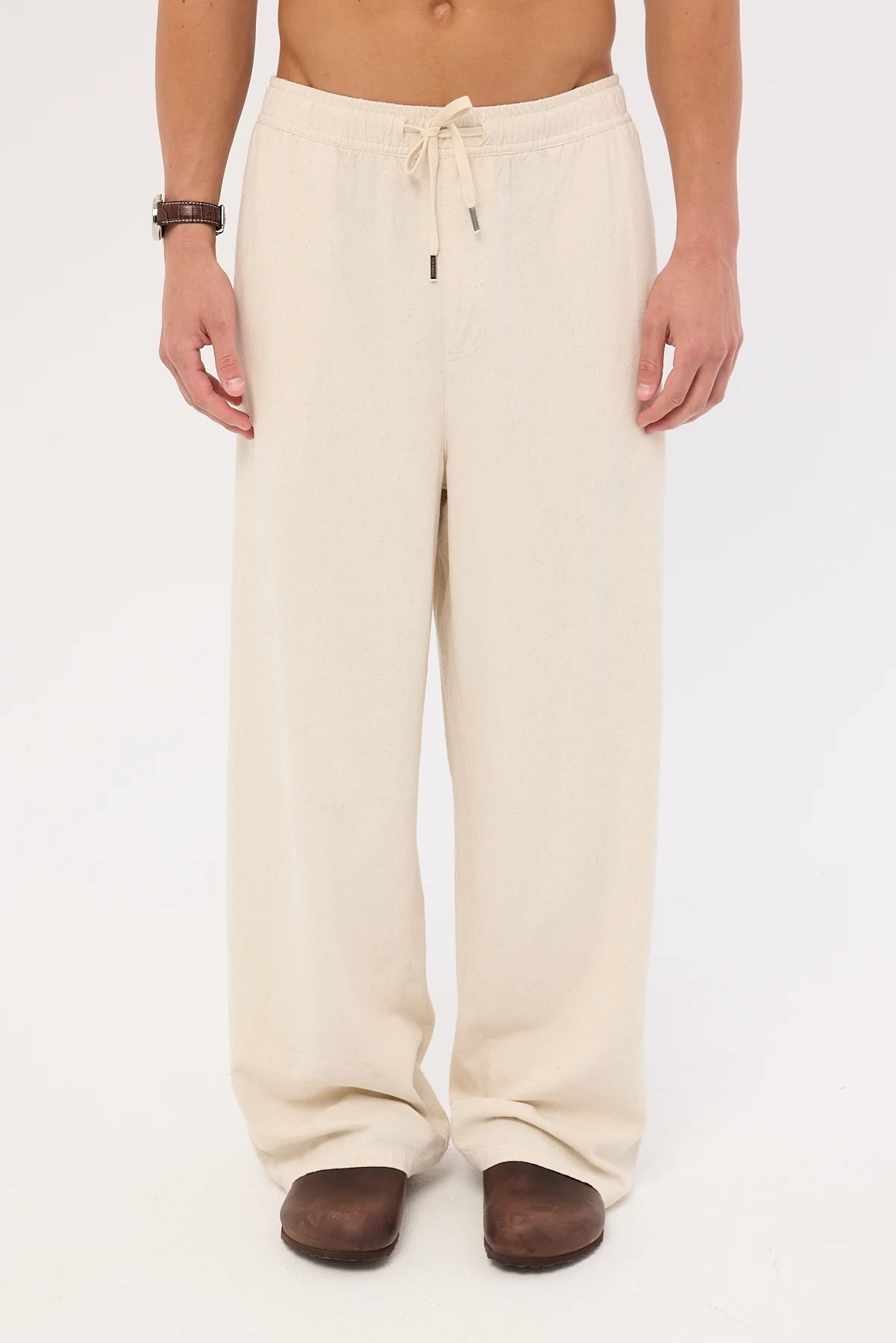 Common Need Sorrento Baggy Linen Pant Oatmeal - Image 6