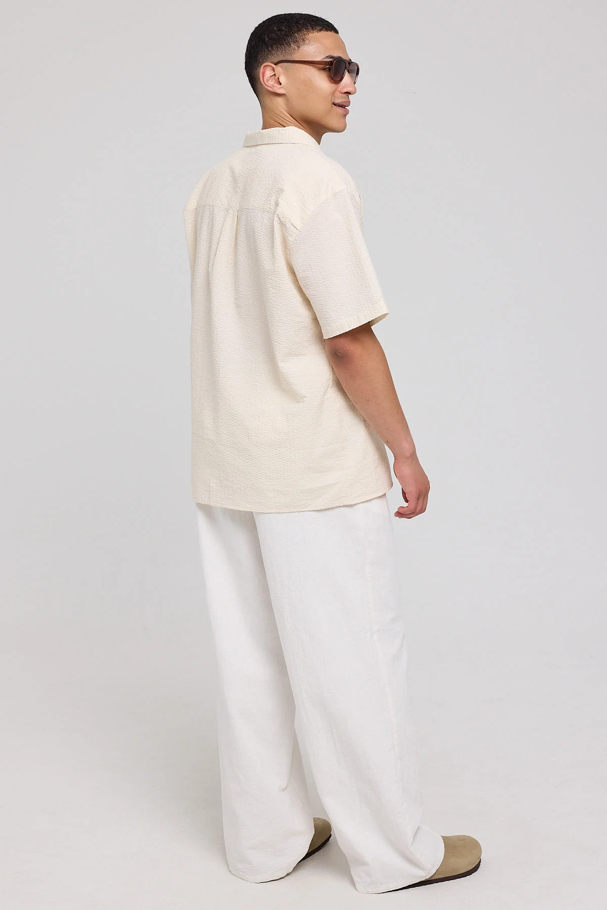 Common Need Sorrento Baggy Linen Pant White - Image 4