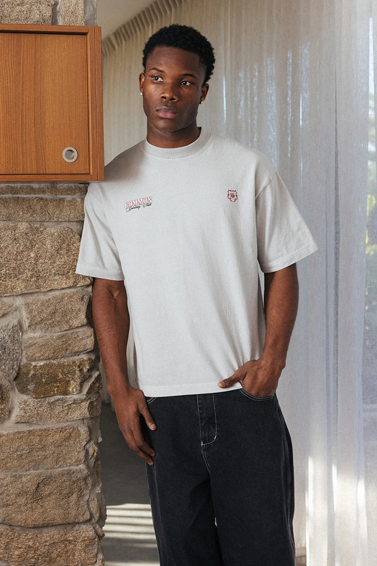 Common Need Sporting Brushed Easy Tee Washed Ice Grey - Image 2