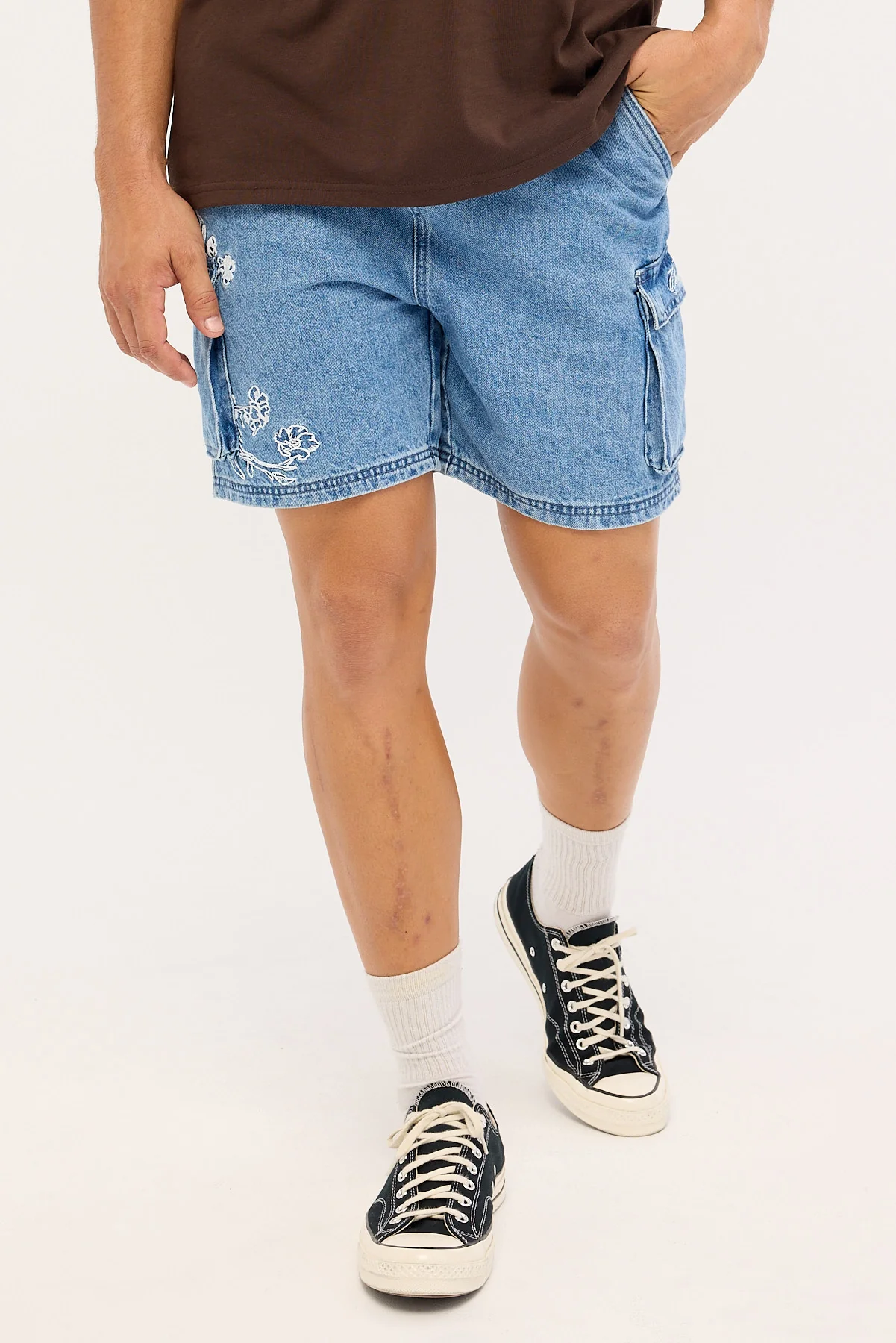 Common Need Sprig Relaxed Cargo Short Ocean Blue Denim - Image 2