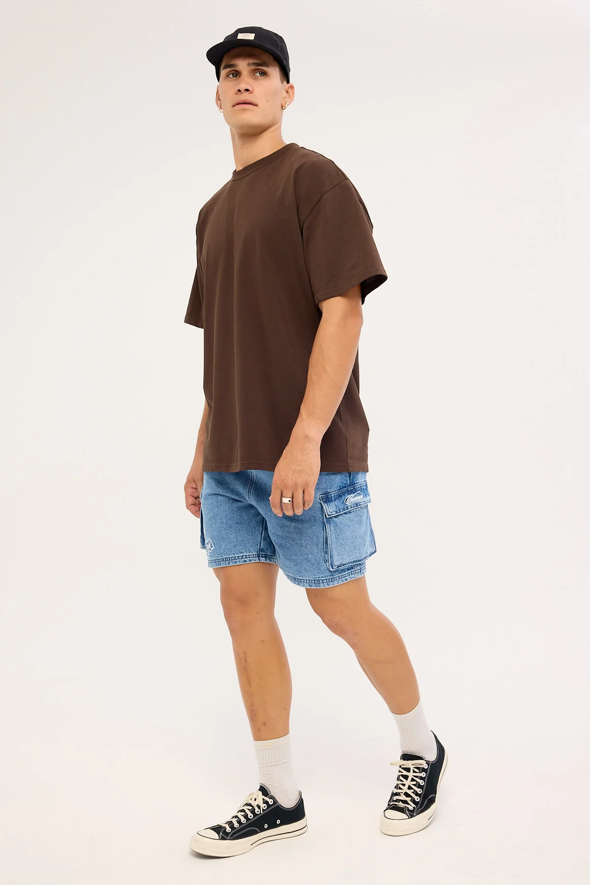 Common Need Sprig Relaxed Cargo Short Ocean Blue Denim - Image 3