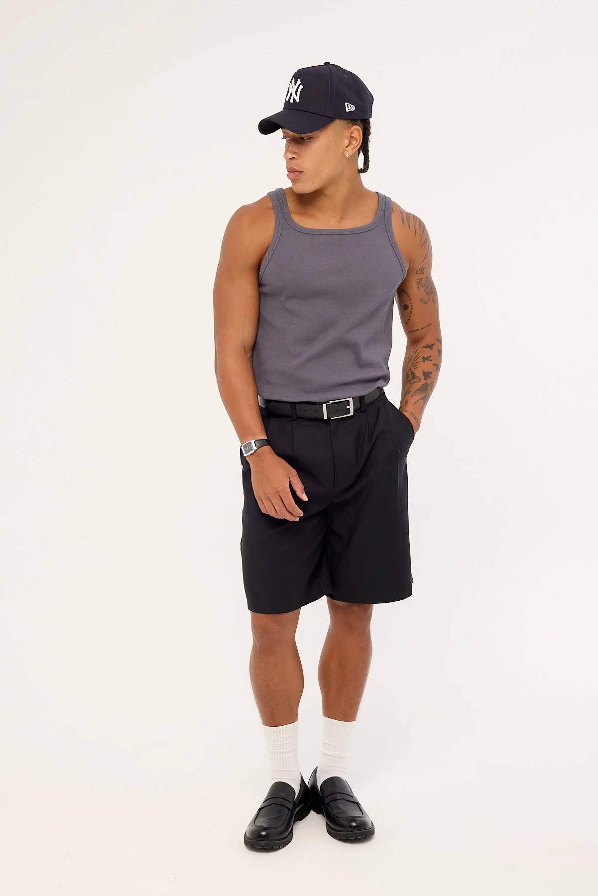 Common Need Square Neck Singlet Tank Dark Grey - Image 2
