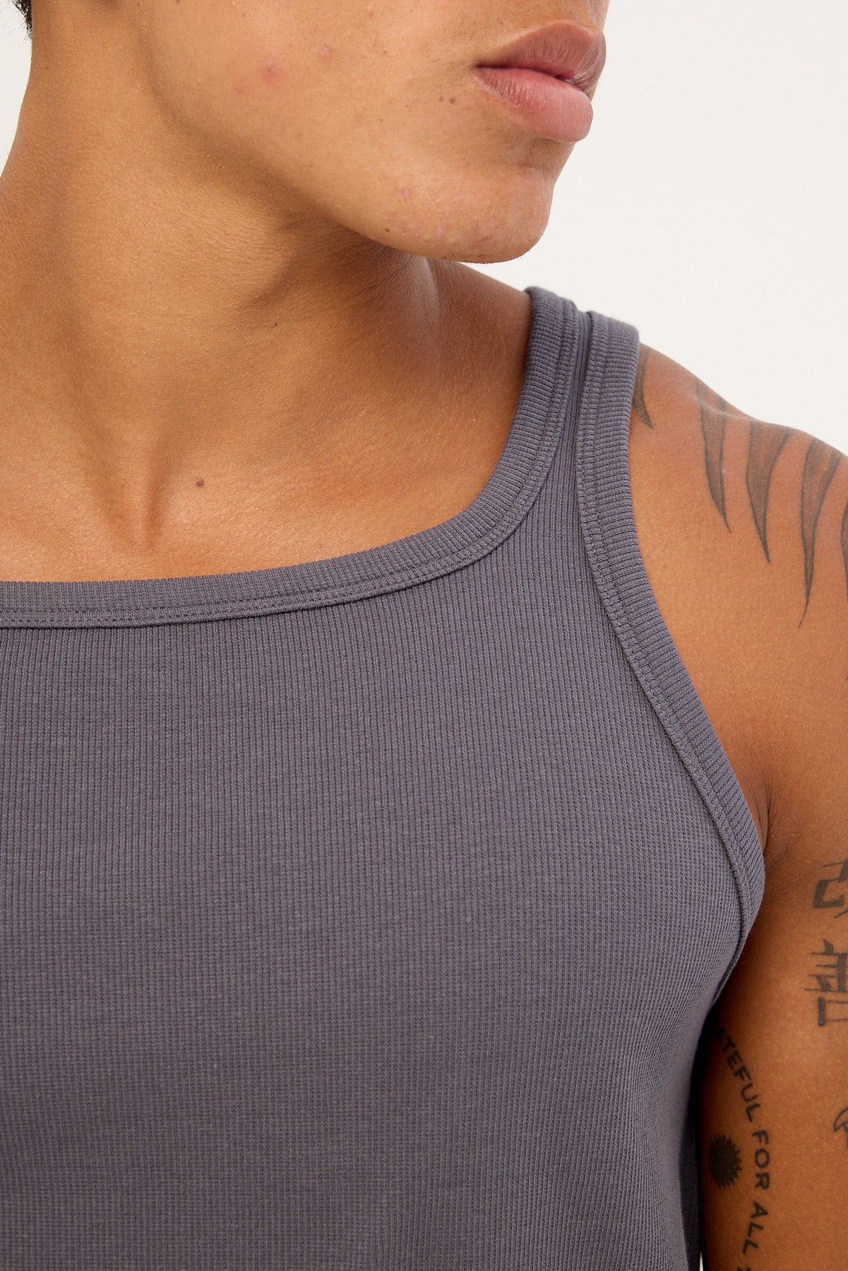 Common Need Square Neck Singlet Tank Dark Grey - Image 3