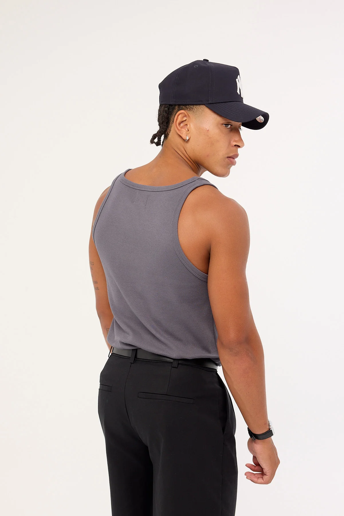 Common Need Square Neck Singlet Tank Dark Grey - Image 5