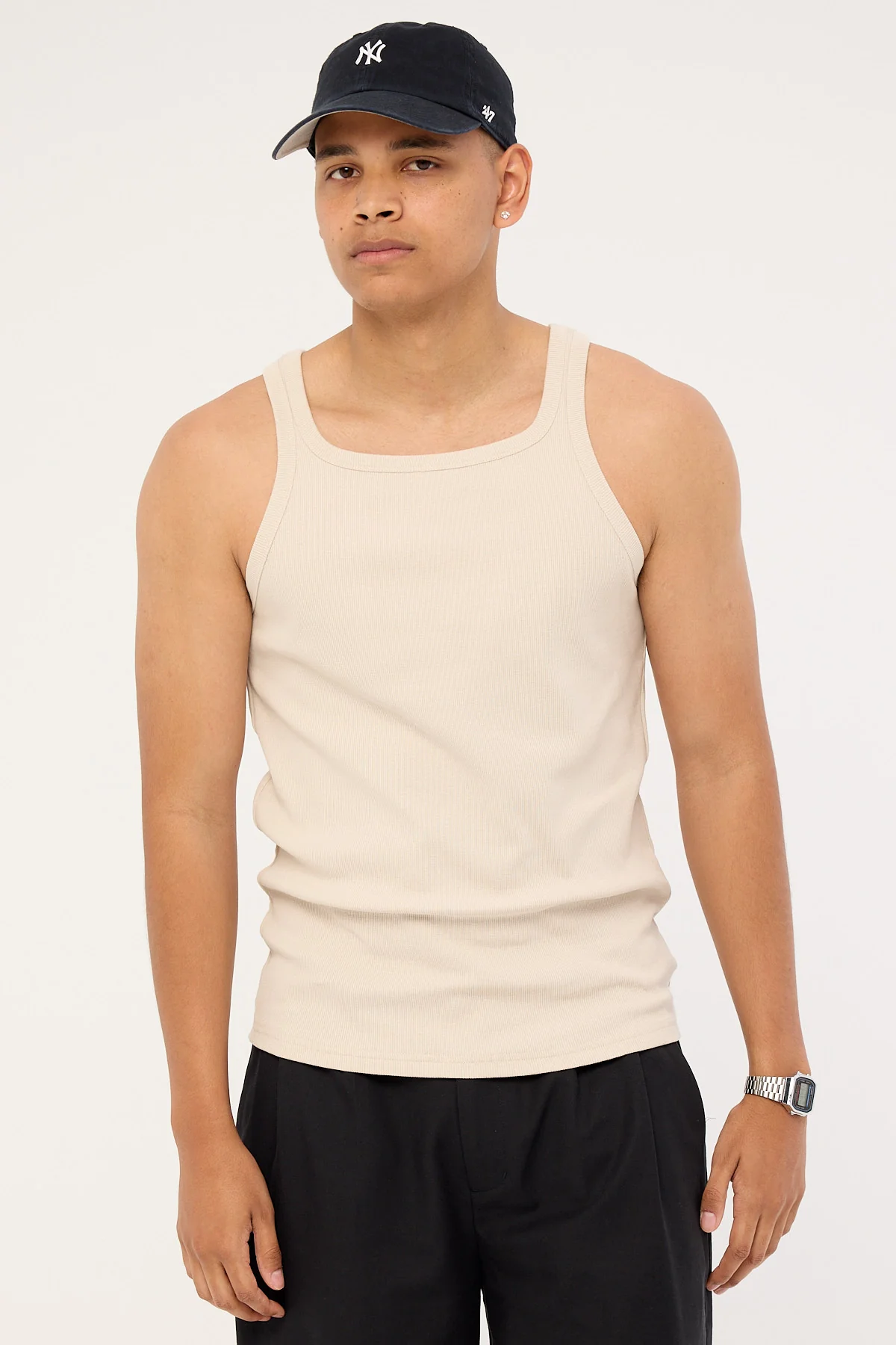 Common Need Square Neck Singlet Tank Sand - Image 3