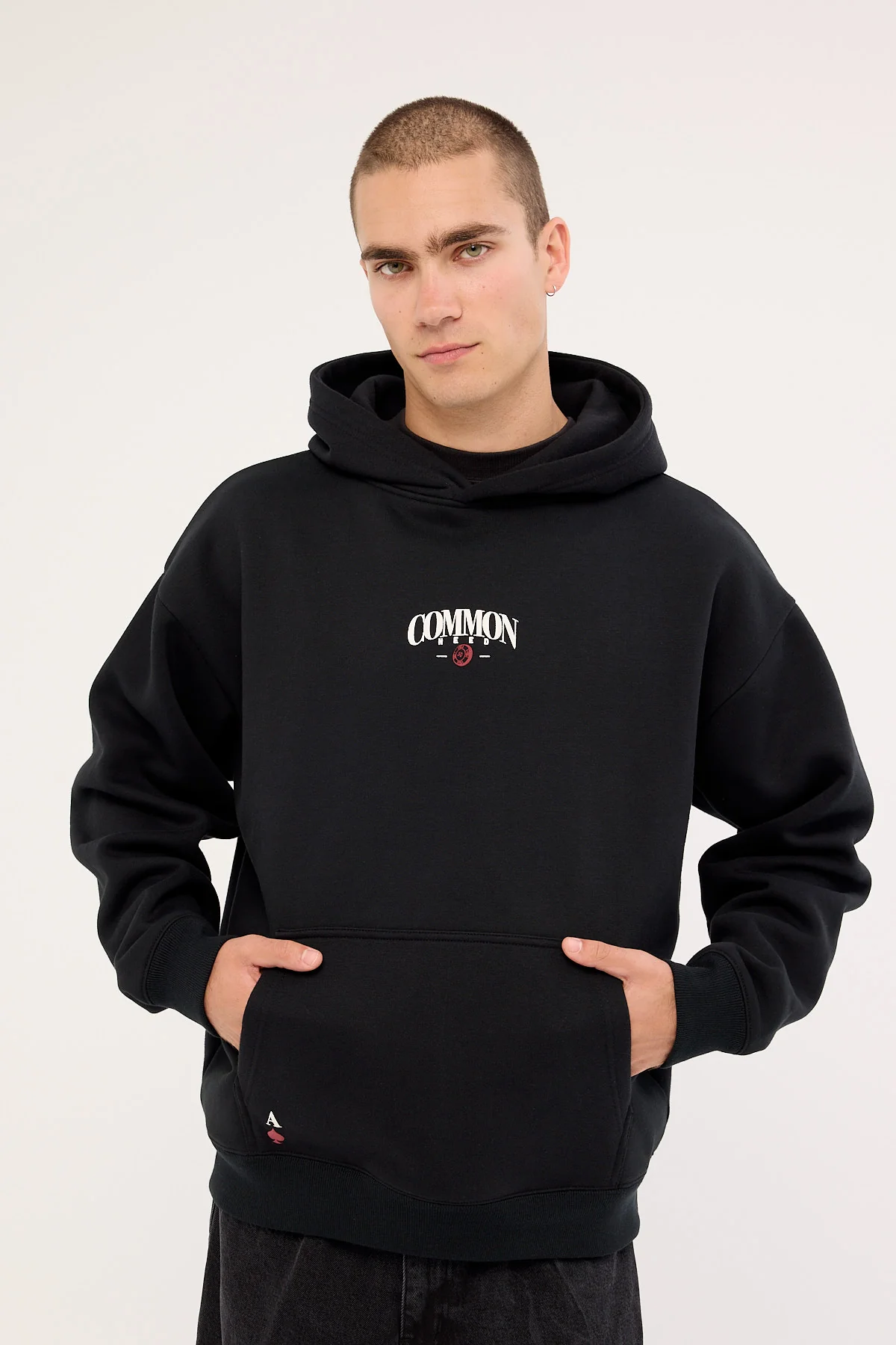 Common Need Stake Boxy Hoodie Black - Image 3