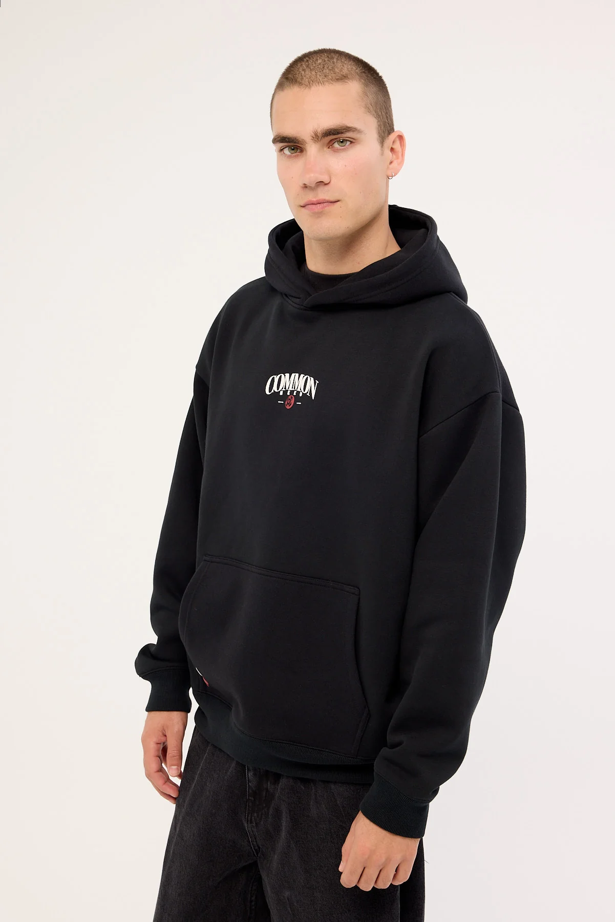 Common Need Stake Boxy Hoodie Black - Image 5