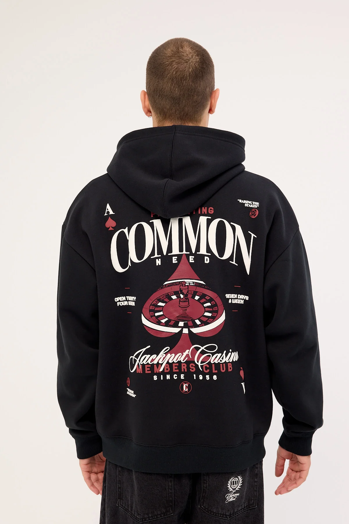 Common Need Stake Boxy Hoodie Black - Image 6