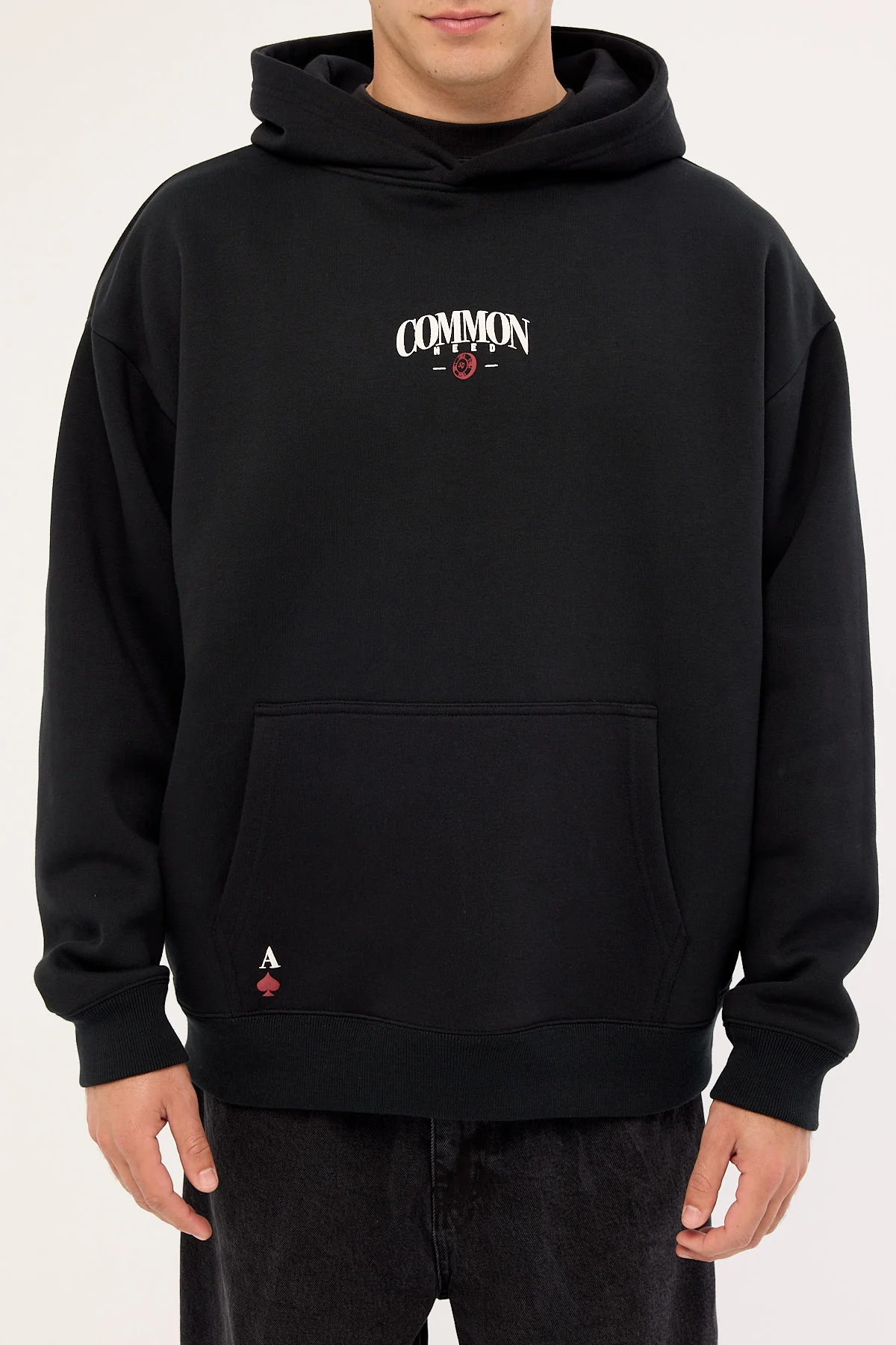 Common Need Stake Boxy Hoodie Black - Image 7