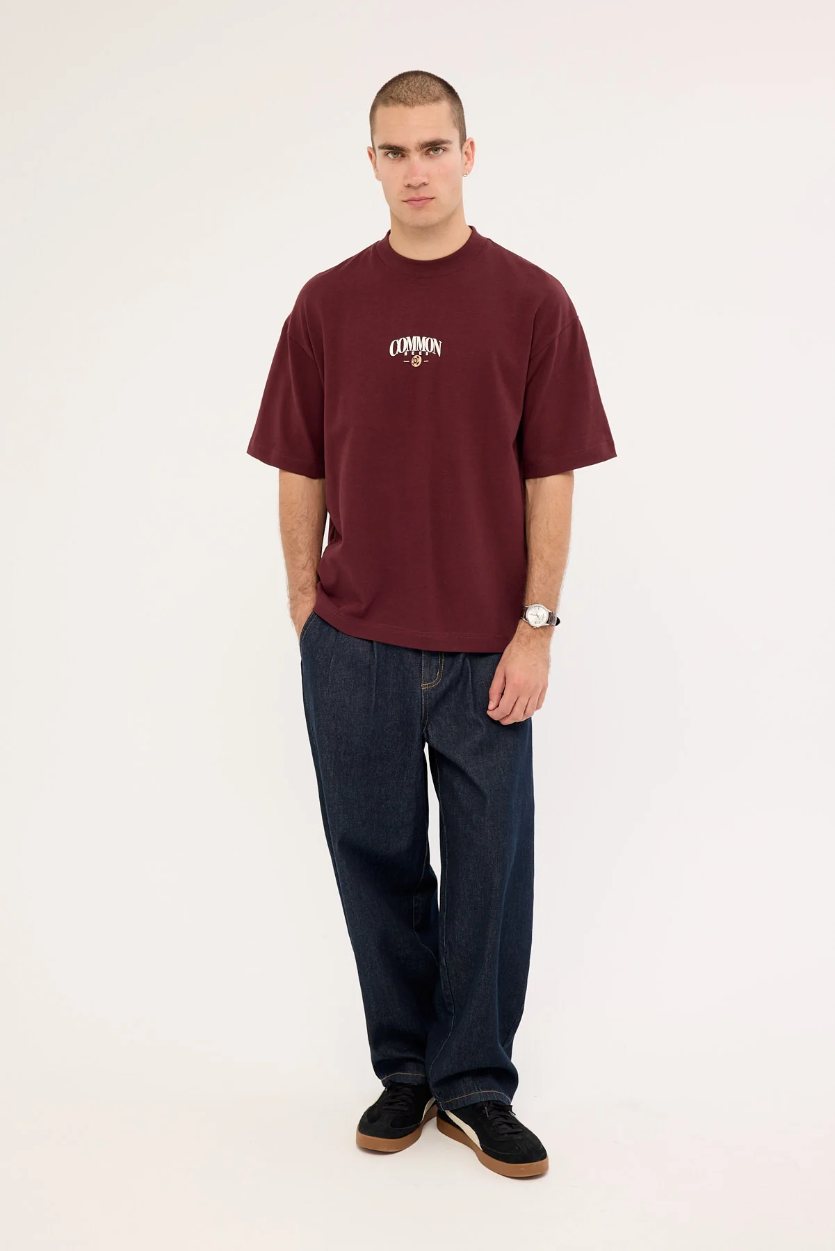 Common Need Stake Heavyweight Easy Tee Merlot - Image 3