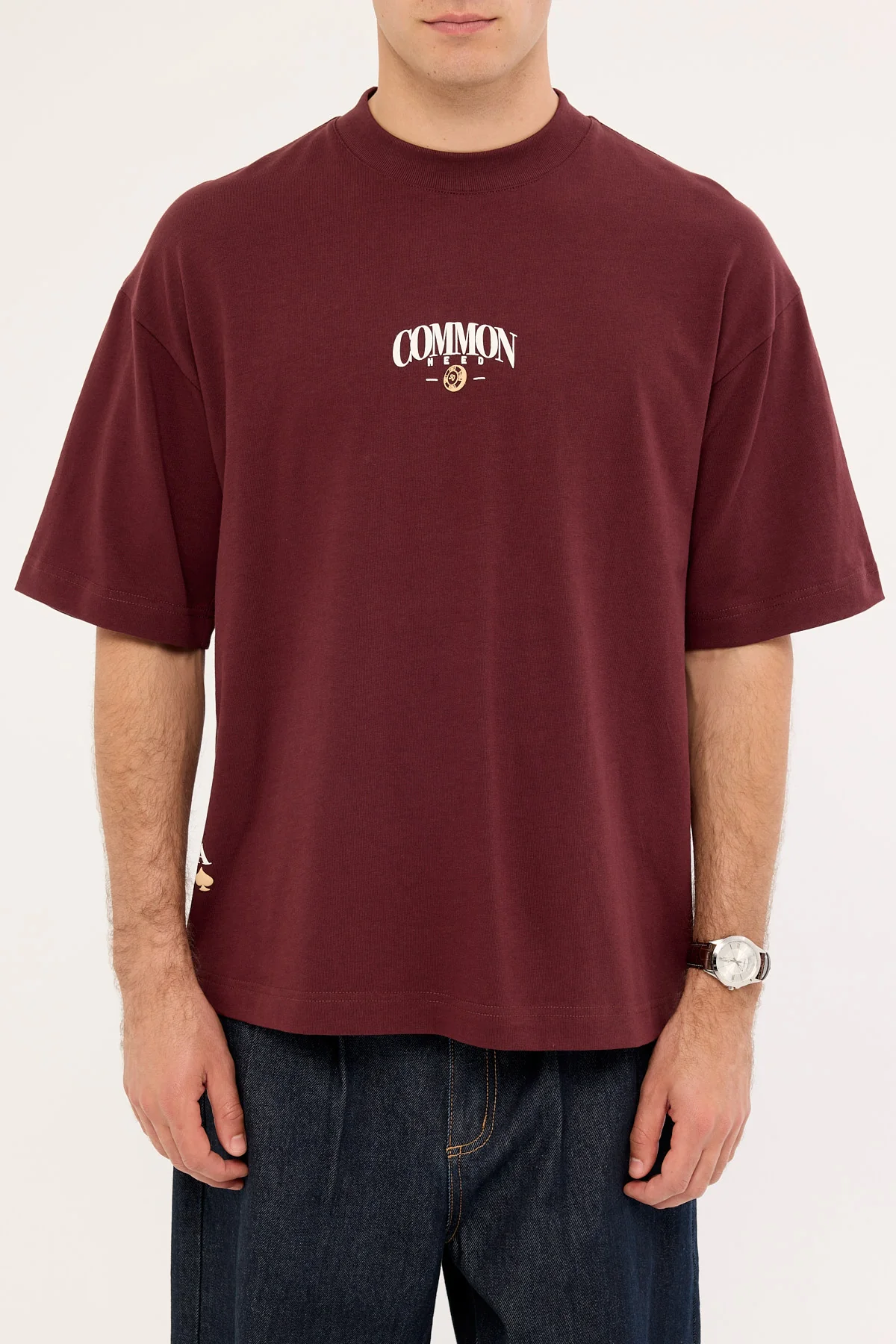 Common Need Stake Heavyweight Easy Tee Merlot - Image 6