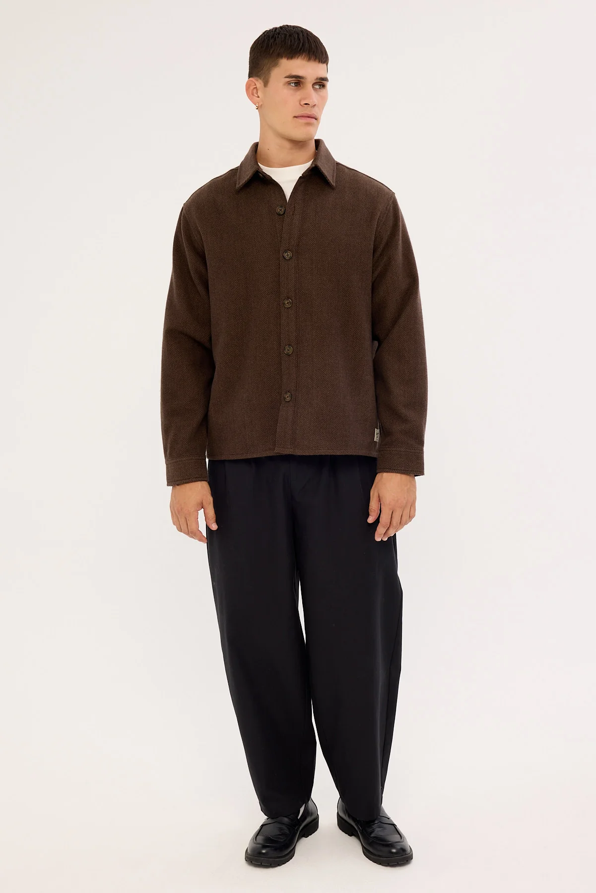 Common Need Stratos Heavyweight Overshirt Dark Brown - Image 2