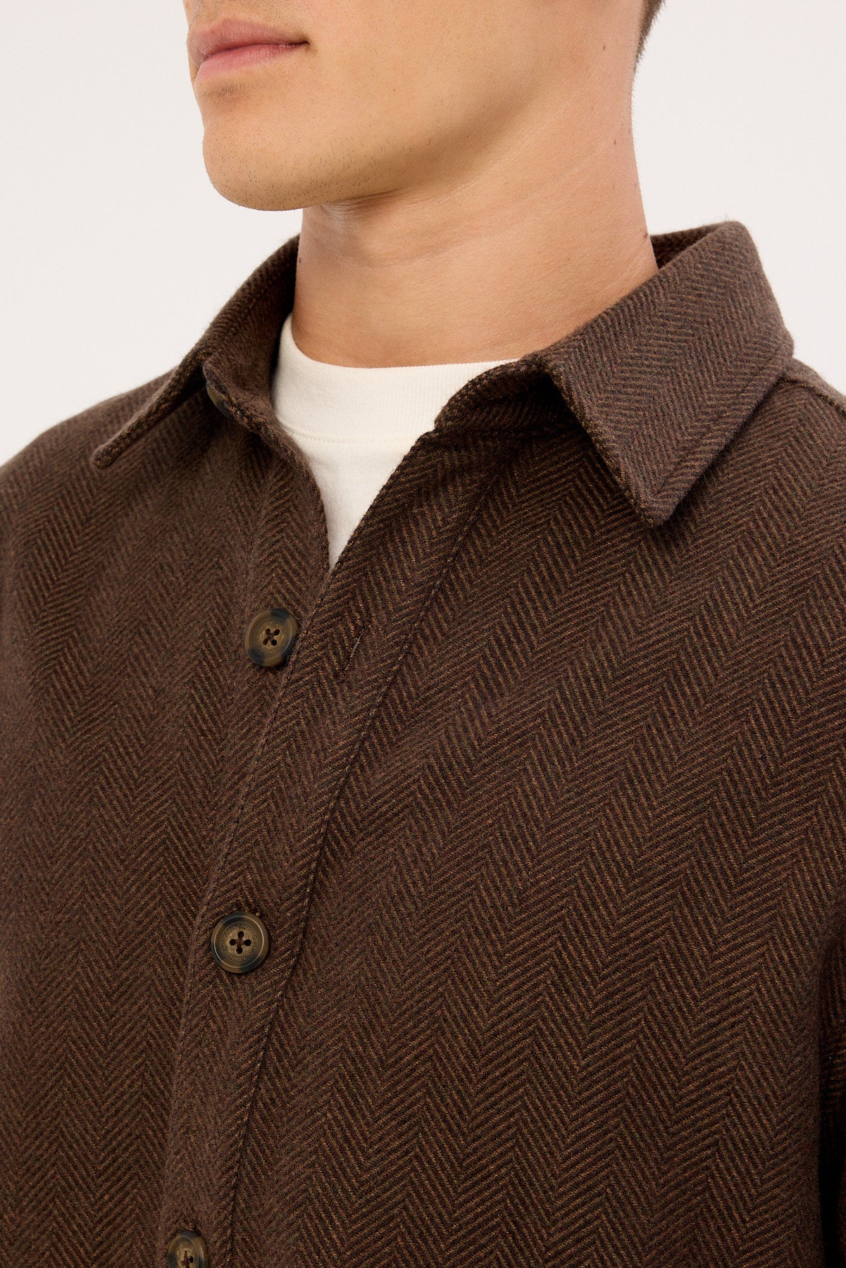 Common Need Stratos Heavyweight Overshirt Dark Brown - Image 3