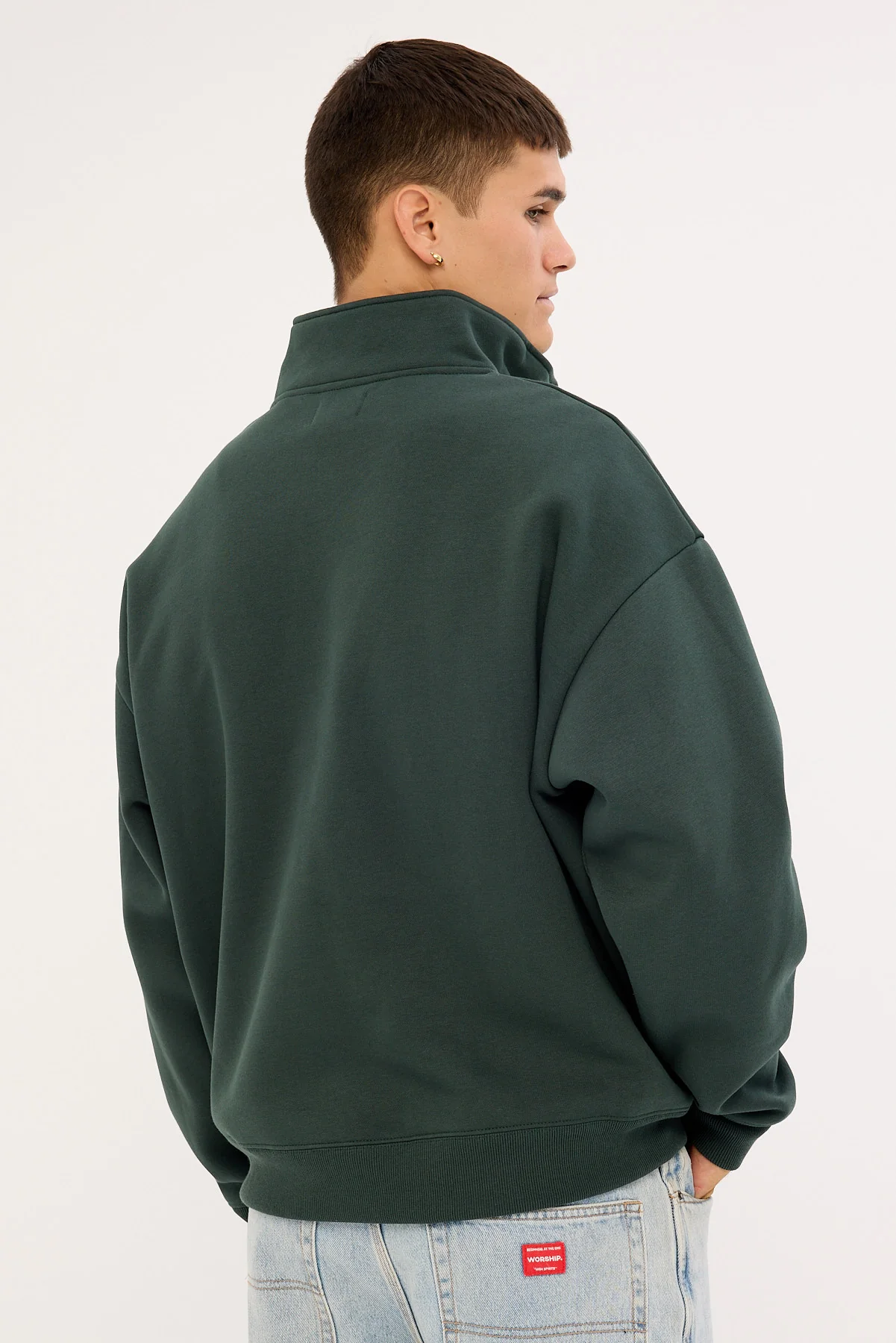 Common Need Stride Quarter Zip Sweater Dark Green - Image 5