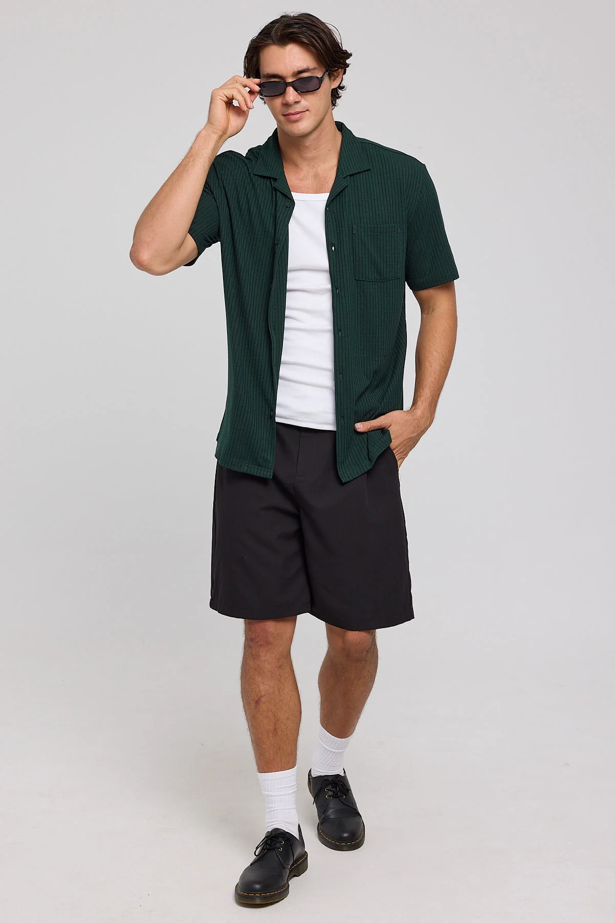 Common Need Studio Recycled Resort Shirt Dark Green - Image 2