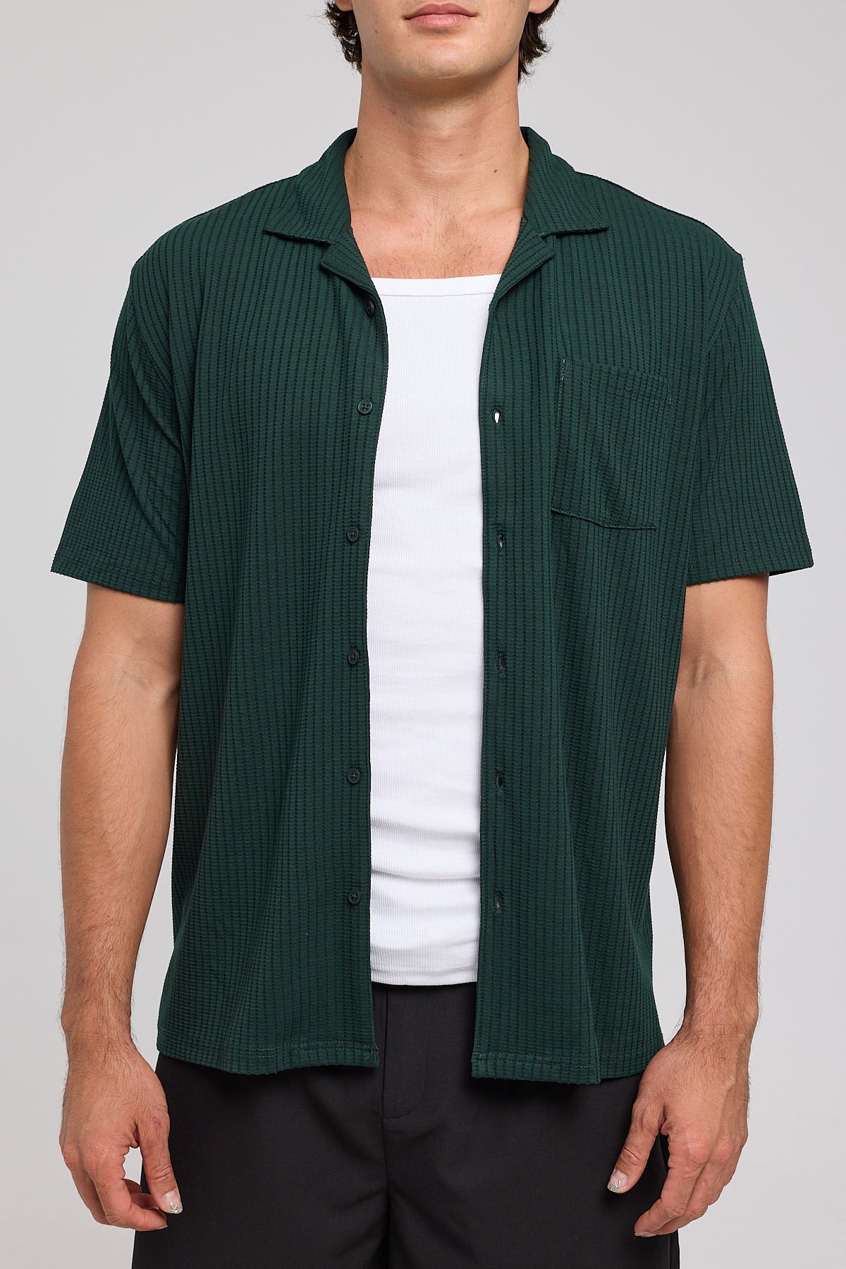 Common Need Studio Recycled Resort Shirt Dark Green - Image 7