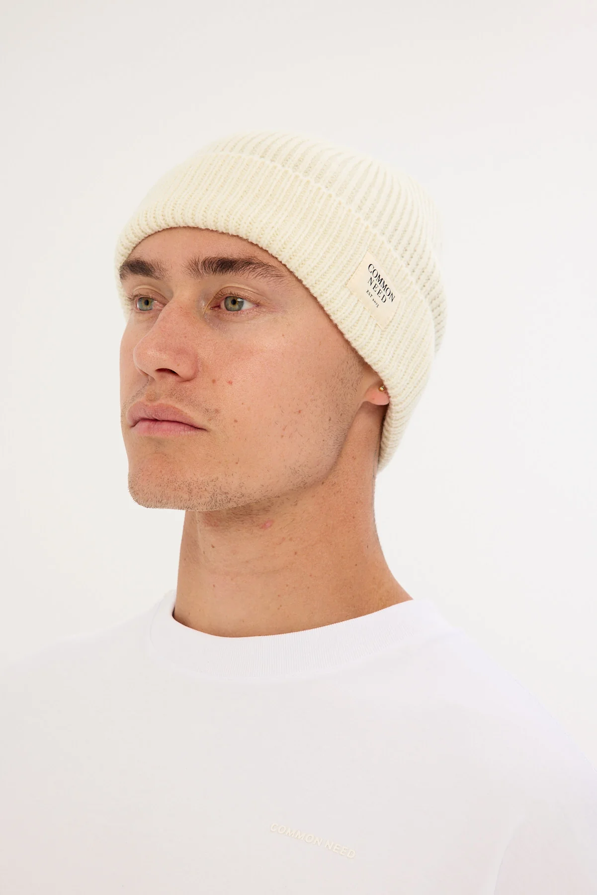 Common Need Subtle Low Profile Beanie Off White - Image 4