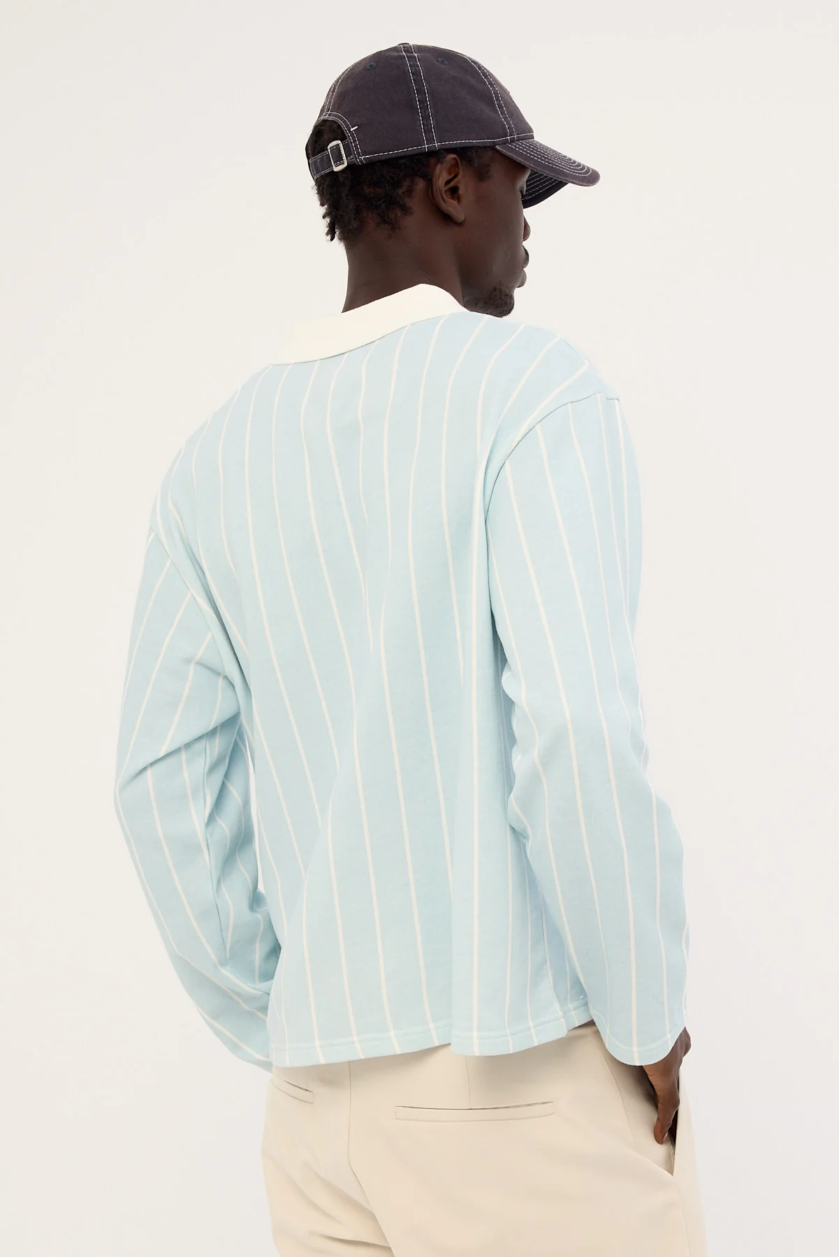 Common Need Sync Long Sleeve Rugby Polo Misty Blue - Image 4