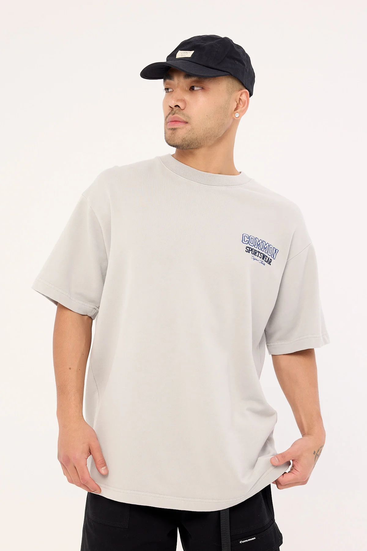 Common Need Tackle Loopback Boxy Tee Washed Ice Grey - Image 3