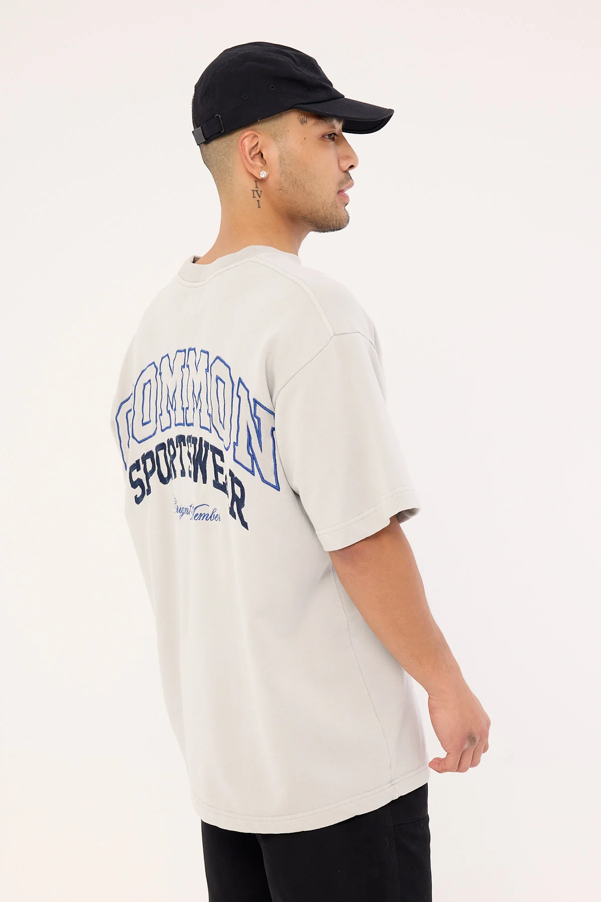 Common Need Tackle Loopback Boxy Tee Washed Ice Grey - Image 6