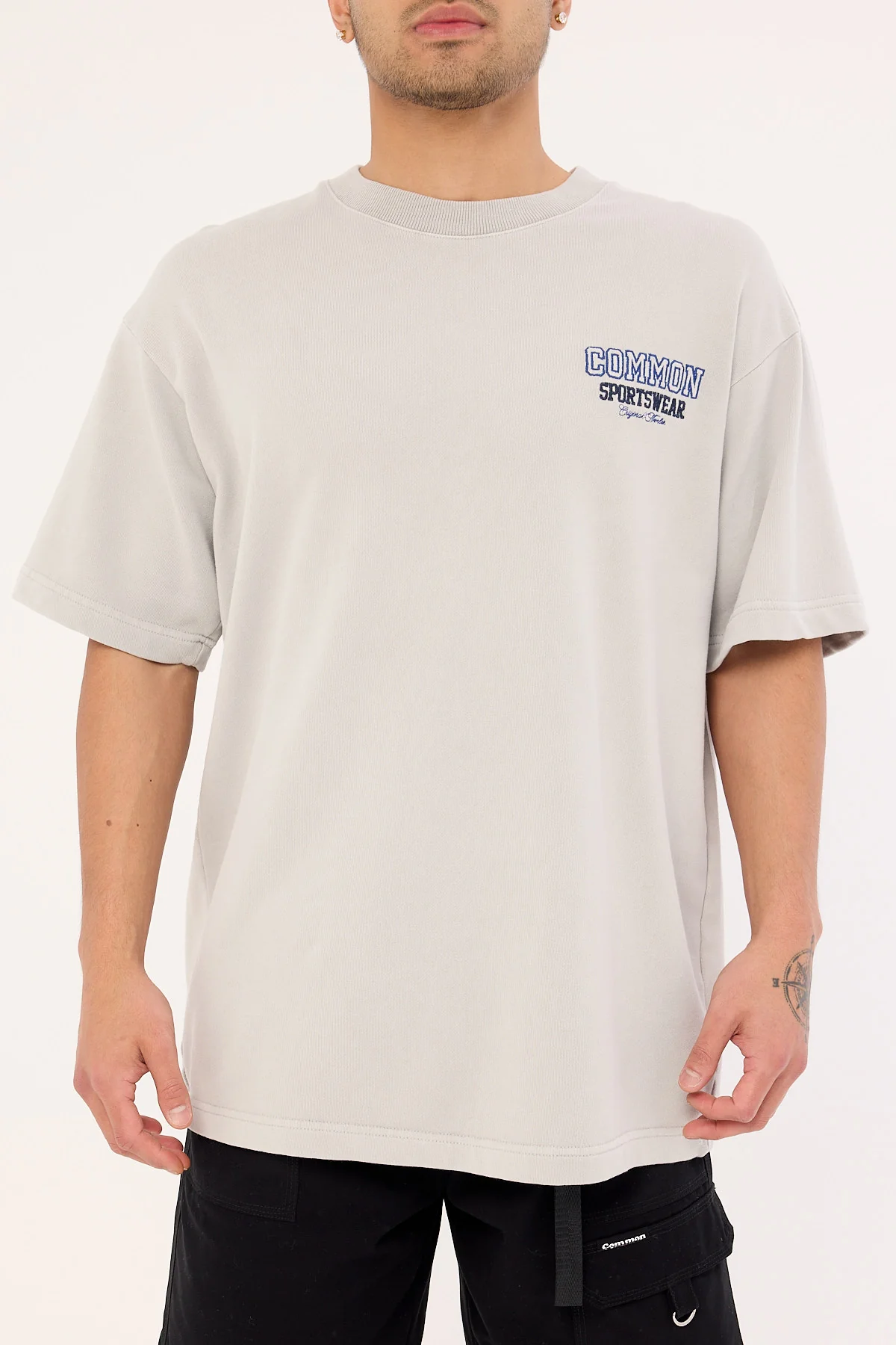 Common Need Tackle Loopback Boxy Tee Washed Ice Grey - Image 7