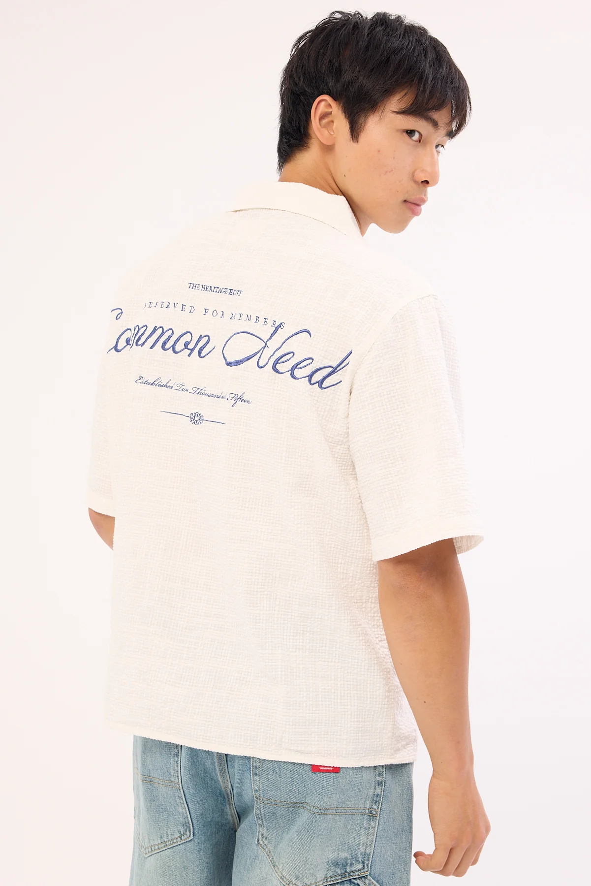 Common Need Terrence Boxy Cropped Resort Shirt White