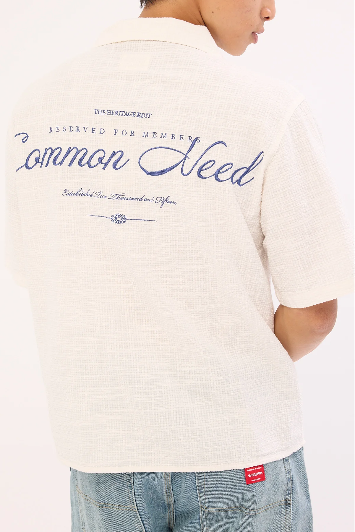 Common Need Terrence Boxy Cropped Resort Shirt White - Image 4