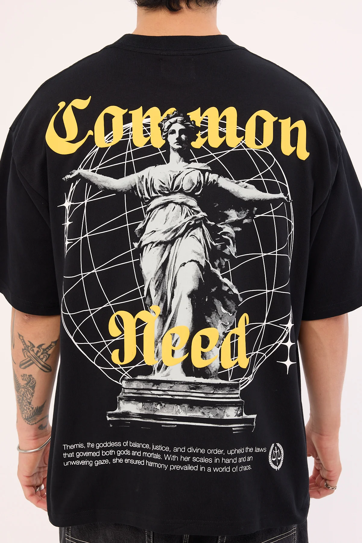 Common Need Themis Heavyweight Easy Tee Black - Image 4